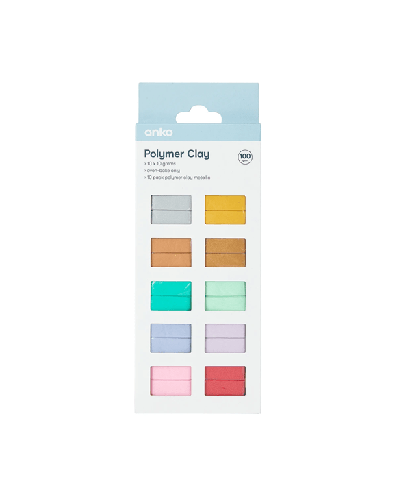 10 Pack Polymer Clay - Metallic