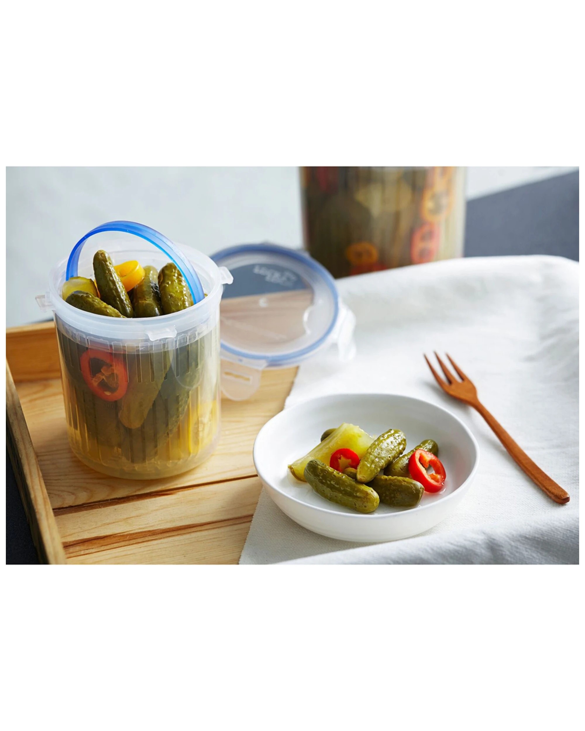 3 Locknlock 700ml Airtight Classic Round Food Container W/ Draining Basket Clear
 - Clear, 3 of 3