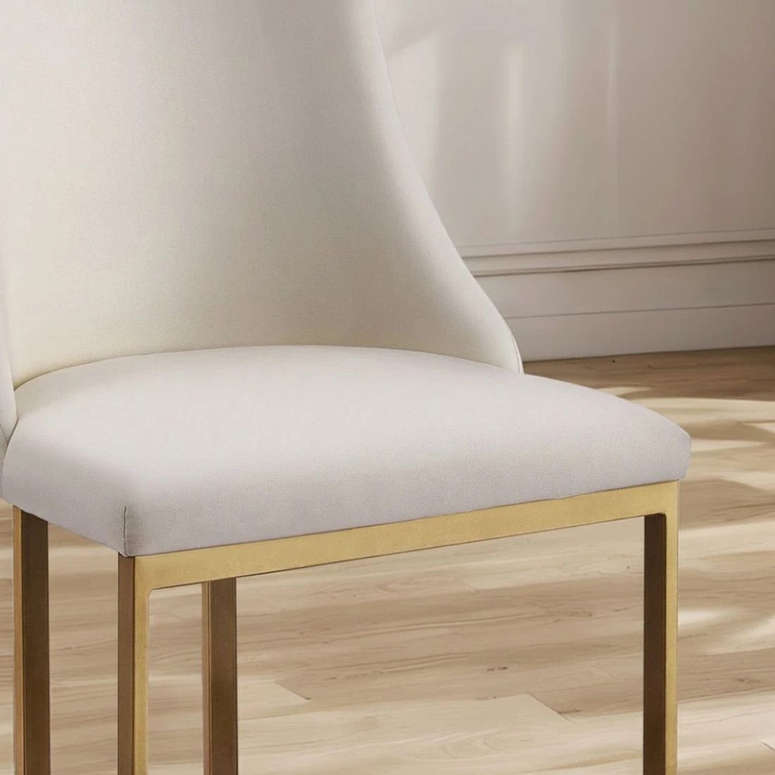 5 Artiss Dining Chairs Set of 4 Linen Fabric Frame - White, 5 of 5
