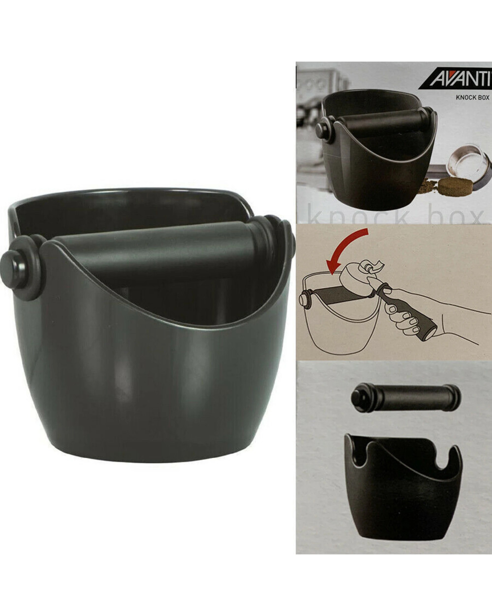 3 Avanti Coffee Espresso Grinds Waste Tamp Knock Box Bin Bucket Container - Black, 3 of 4