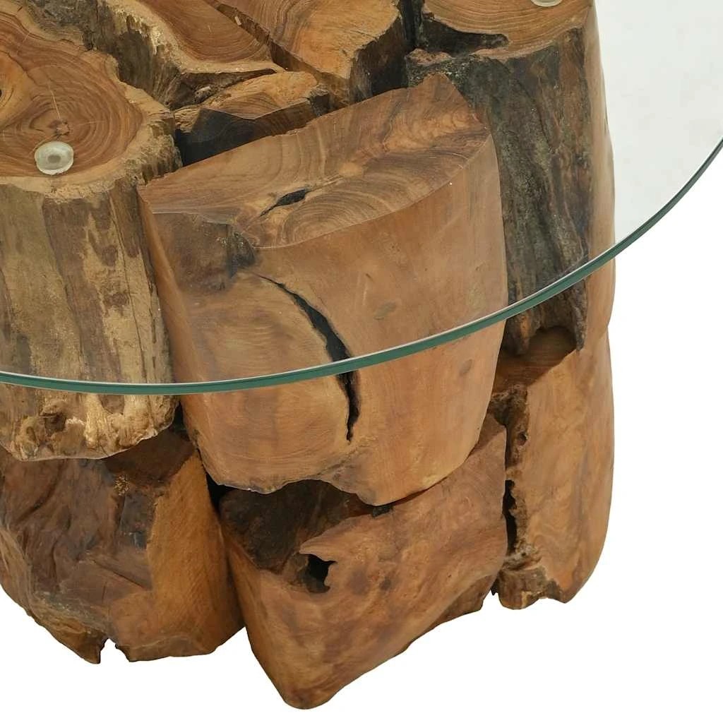 6 Vidaxl Coffee Table Solid Teak Driftwood - Brown, 6 of 9