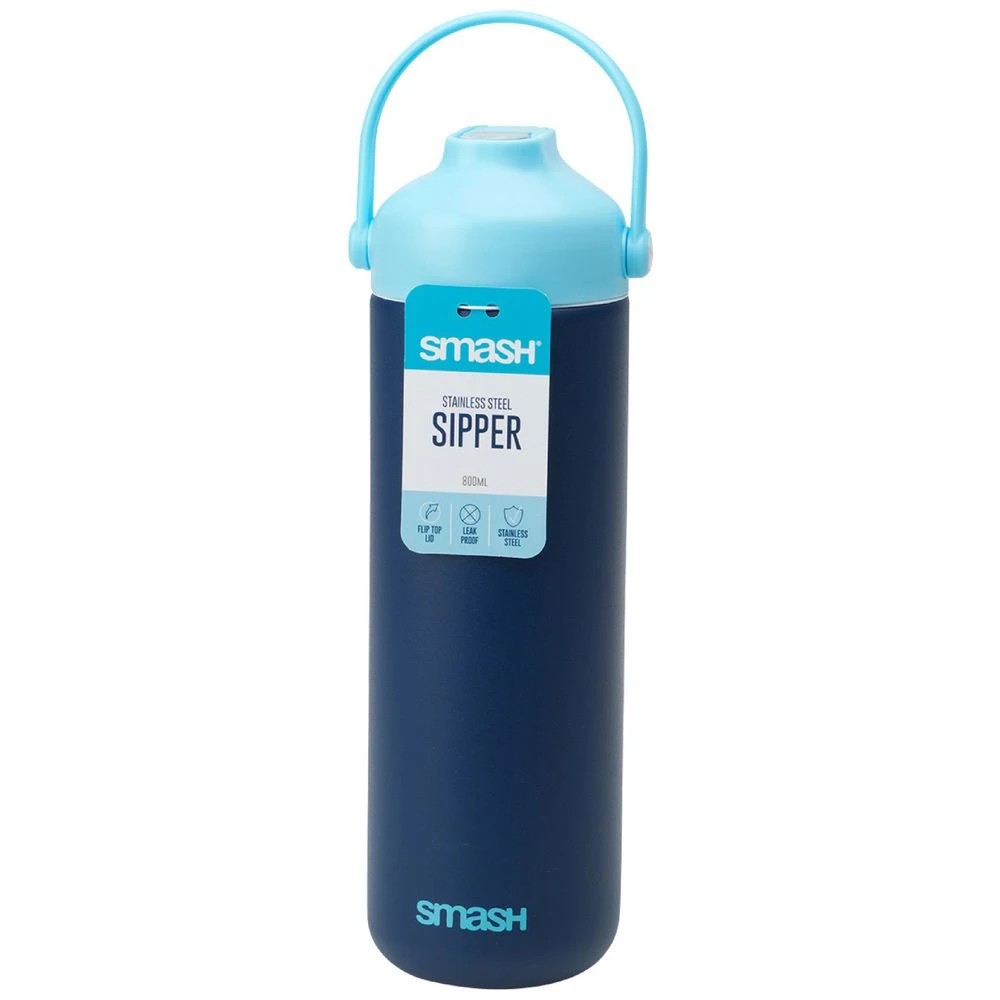 1 Smash Icon Stainless Steel Drink Bottle 800mL Navy, 1 of 4