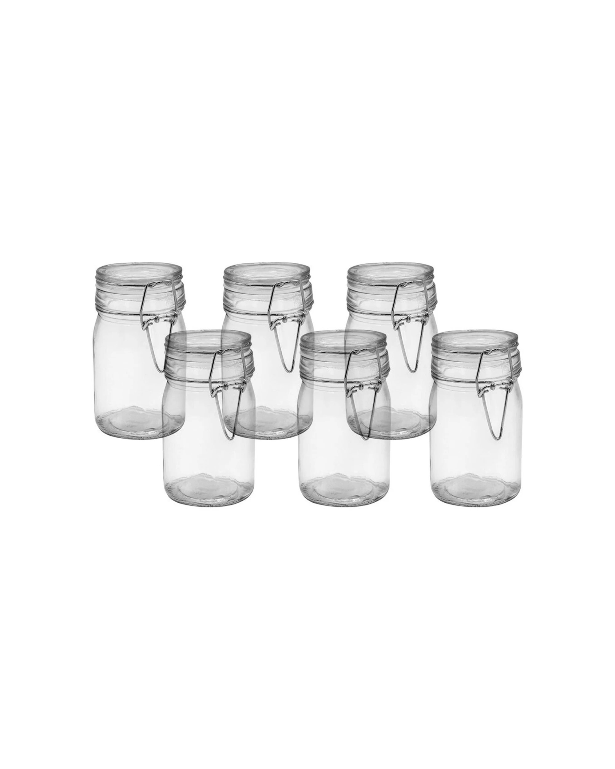 1 Lemon & Lime 6pk Fresco Glass Clip Jar 240ml Ribbed With Twist Lid - Clear, 1 of 2