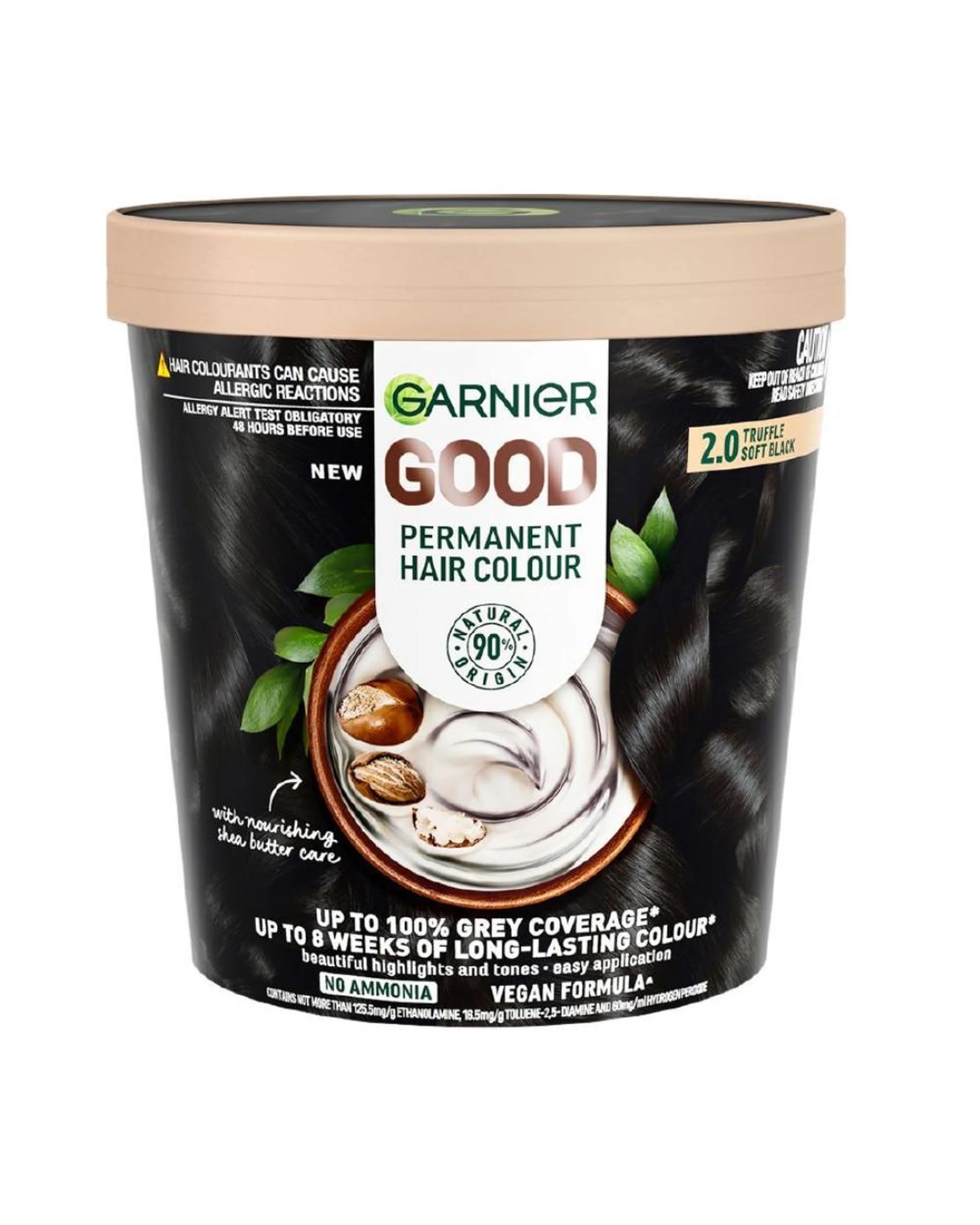 2 3 x Garnier Permanent Hair Colour - 2.0 Truffle Soft Black - Black, 2 of 10