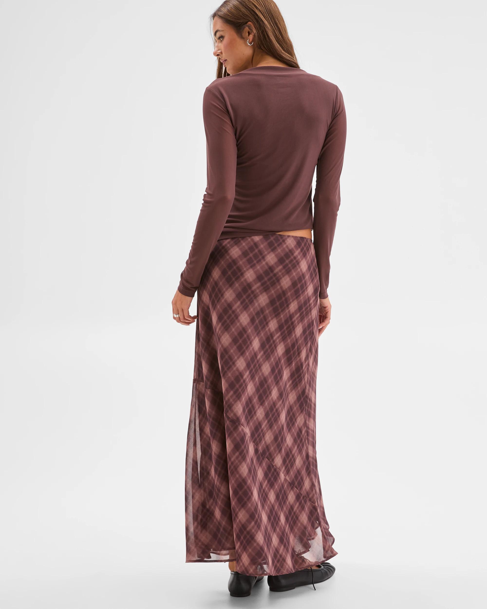 6 Lily Loves Georgette Maxi Skirt CHECK, 6 of 6
