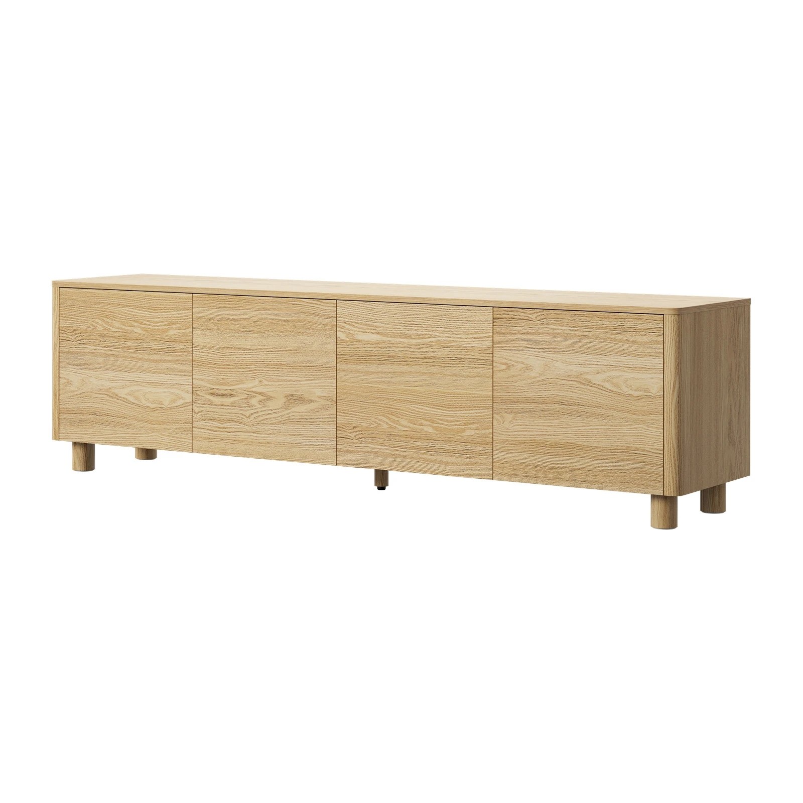 1 Oikiture TV Cabinet Entertainment Unit 180cm 4 Doors, 1 of 10