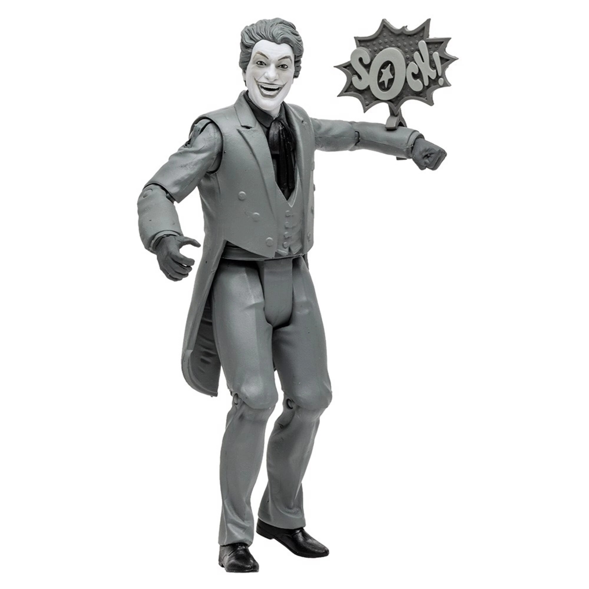 1 DC Comics Batman 66 Joker Black & White TV Variant 6in Action Figure, 1 of 5