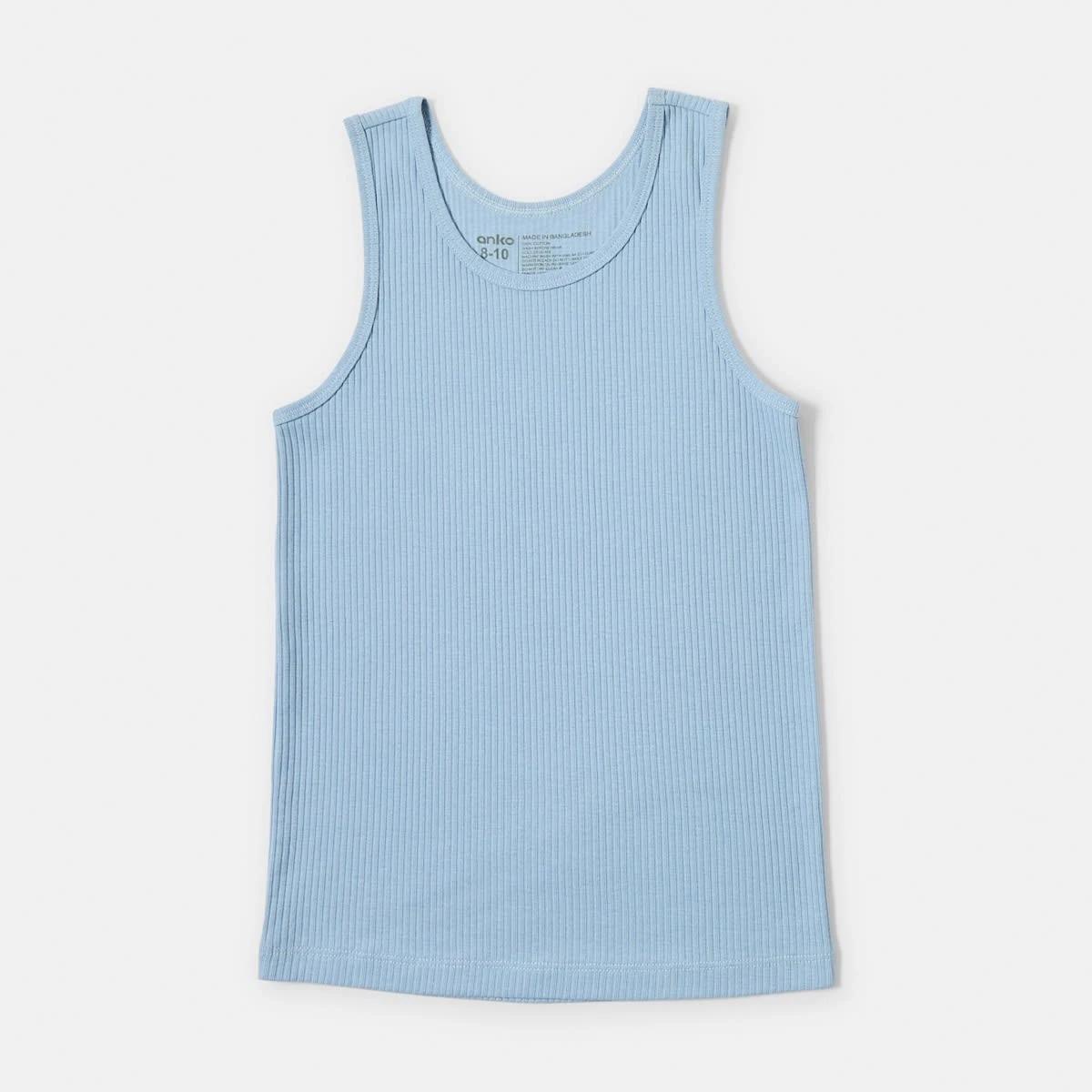 3 3 Pack Super Soft Singlets Blu Multi, 3 of 9