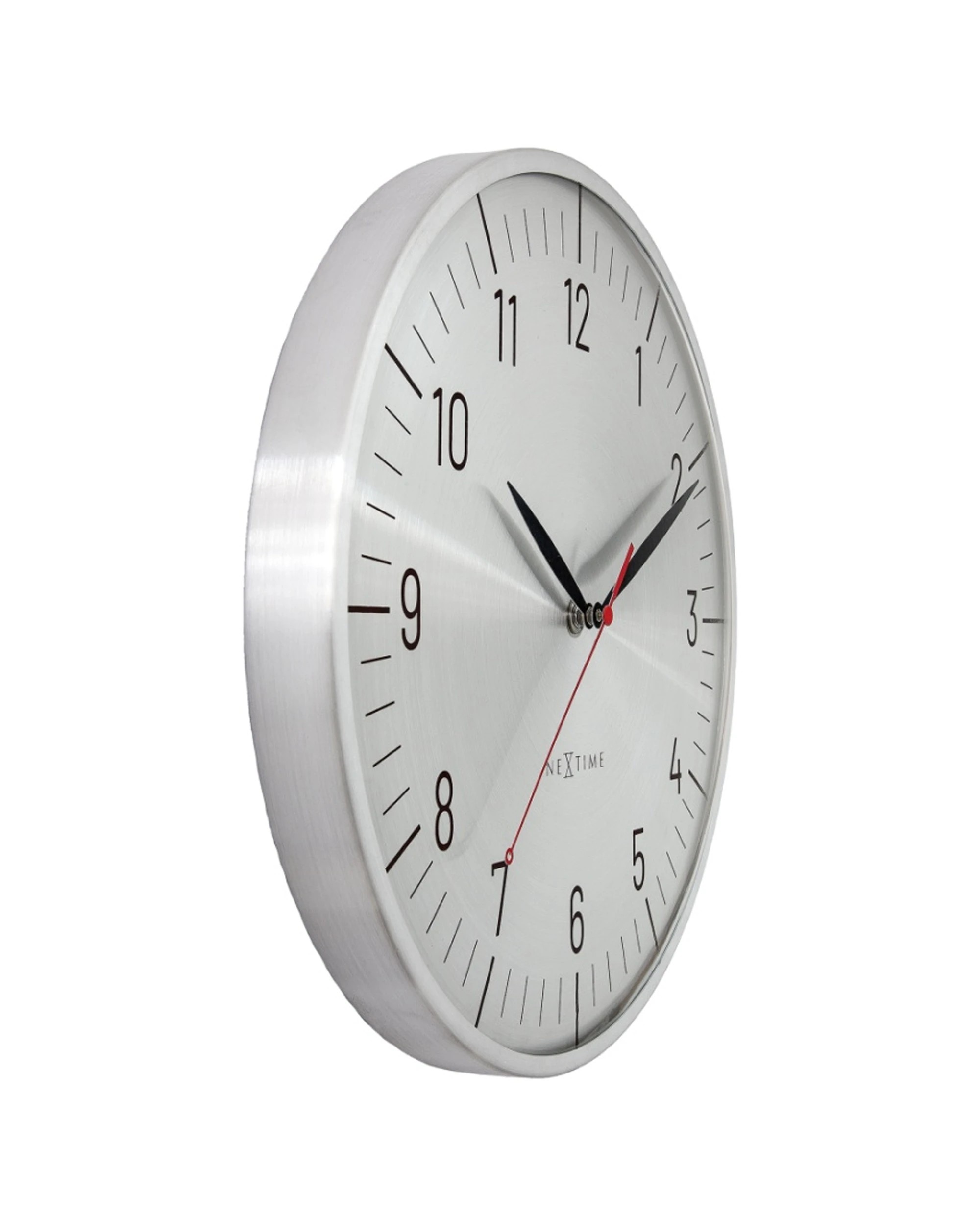 2 NeXtime Frankfurt Wall Clock Sleek Aluminium Silent Modern Design 30.5cm - Silver, 2 of 5