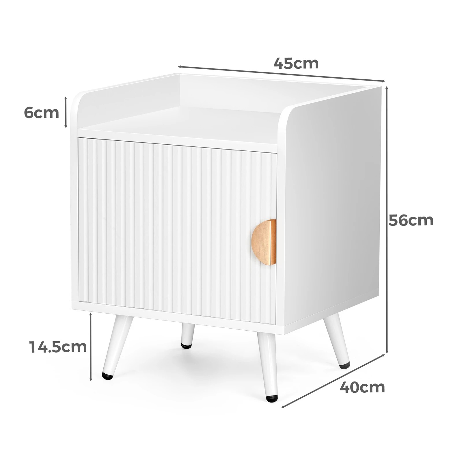 4 Alfordson Bedside Table Cabinet Nightstand Side Storage - White, 4 of 10