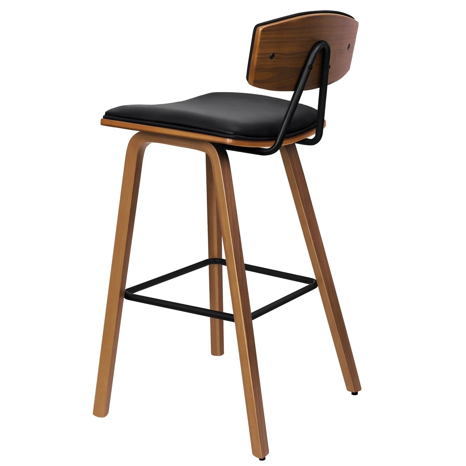 5 Alfordson 4x Wooden Bar Stools Mabel Kitchen Dining Chair Wood Vintage - Black, 5 of 10