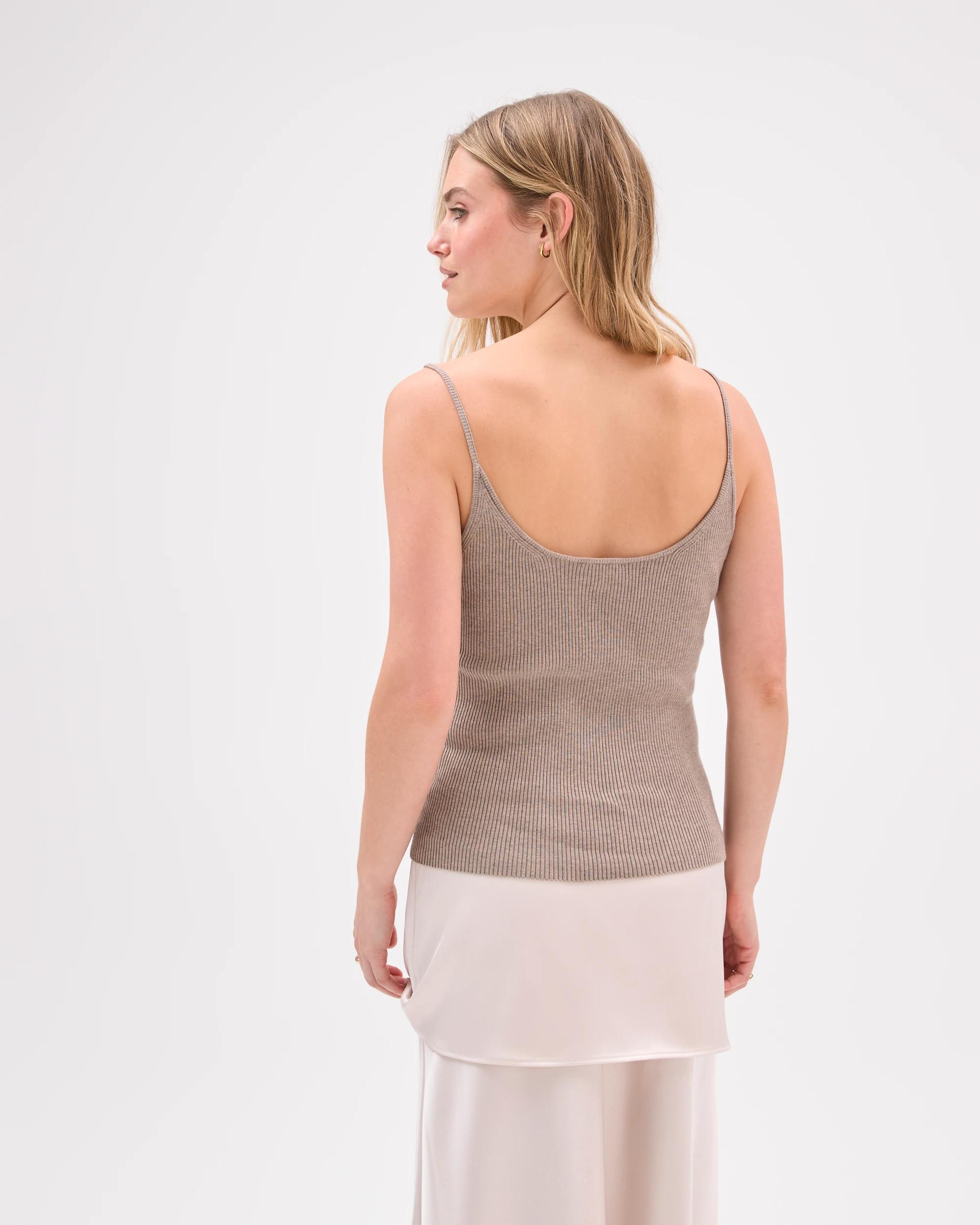 8 Lily Loves Knitted Cami TAUPE MARLE, 8 of 8