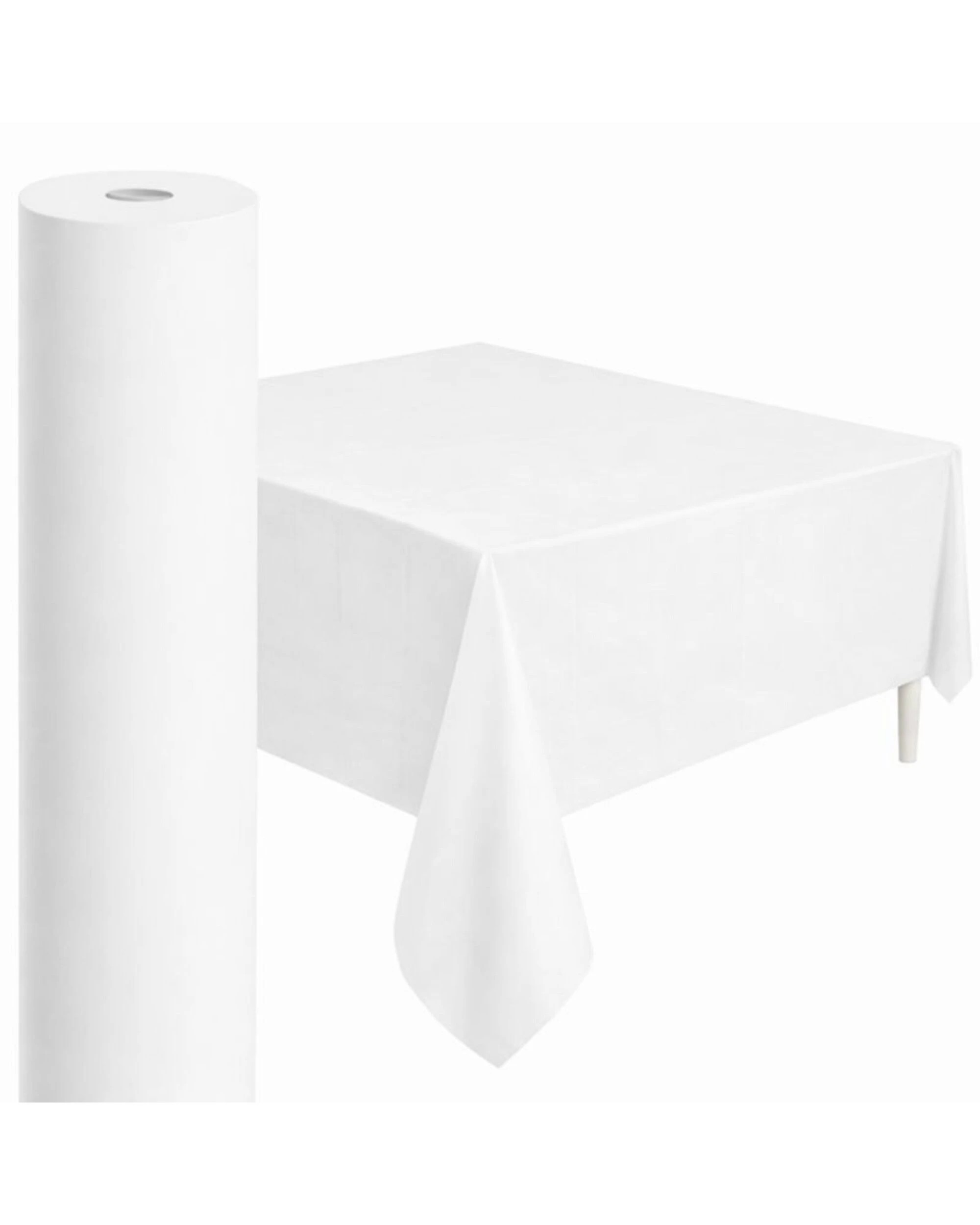 1 Party Maker Cut-To-Size White Plastic Banquet Tablecloth Table Roll 1.37m x 30m - White, 1 of 3