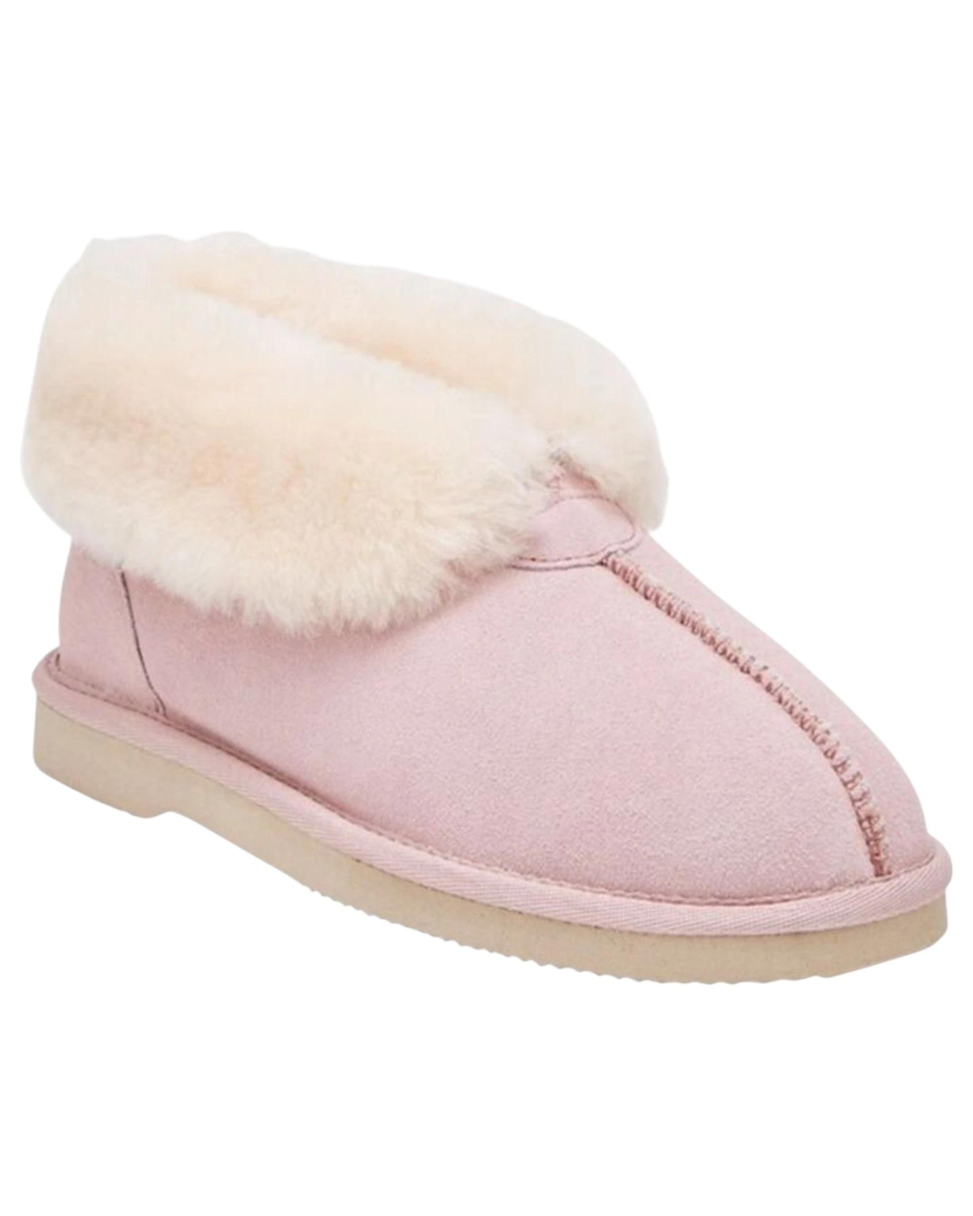 1 Grosby Womens Ugg Short Boots Suede Sheepskin Princess Pink Slippers PINK, 1 of 4