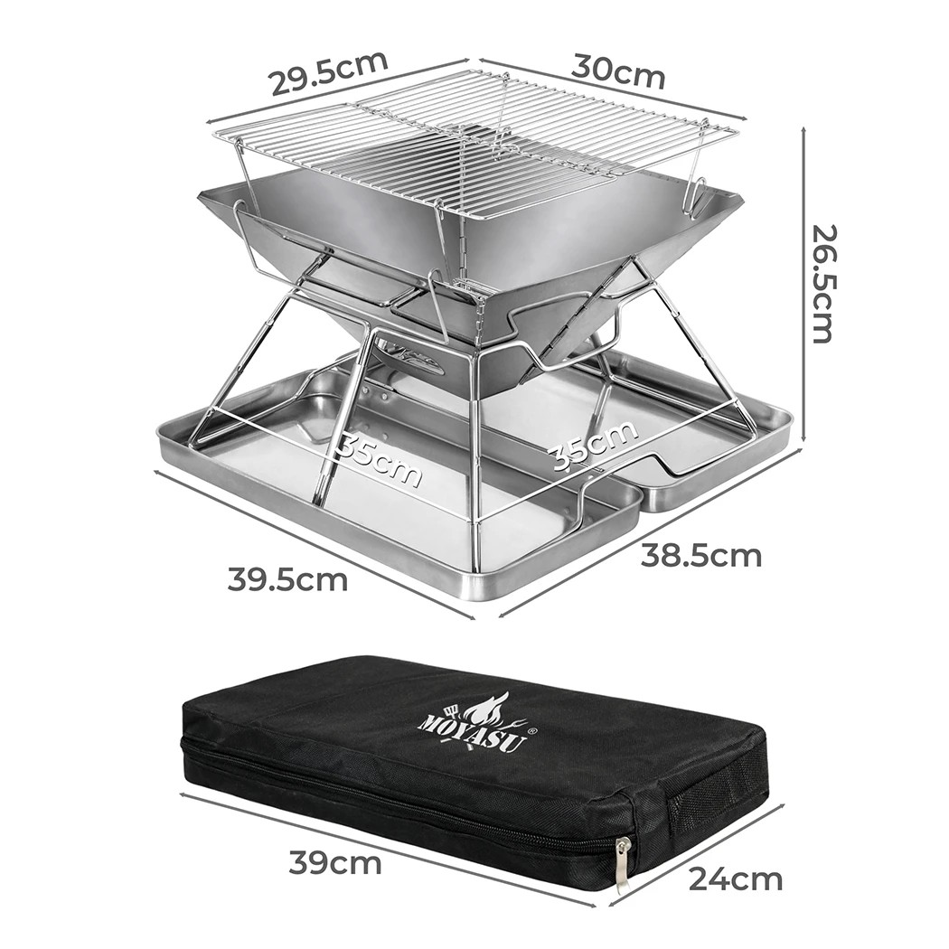 3 Traderight Moyasu BBQ Grill Fire Pit Smoker with Storage Bag, 3 of 8