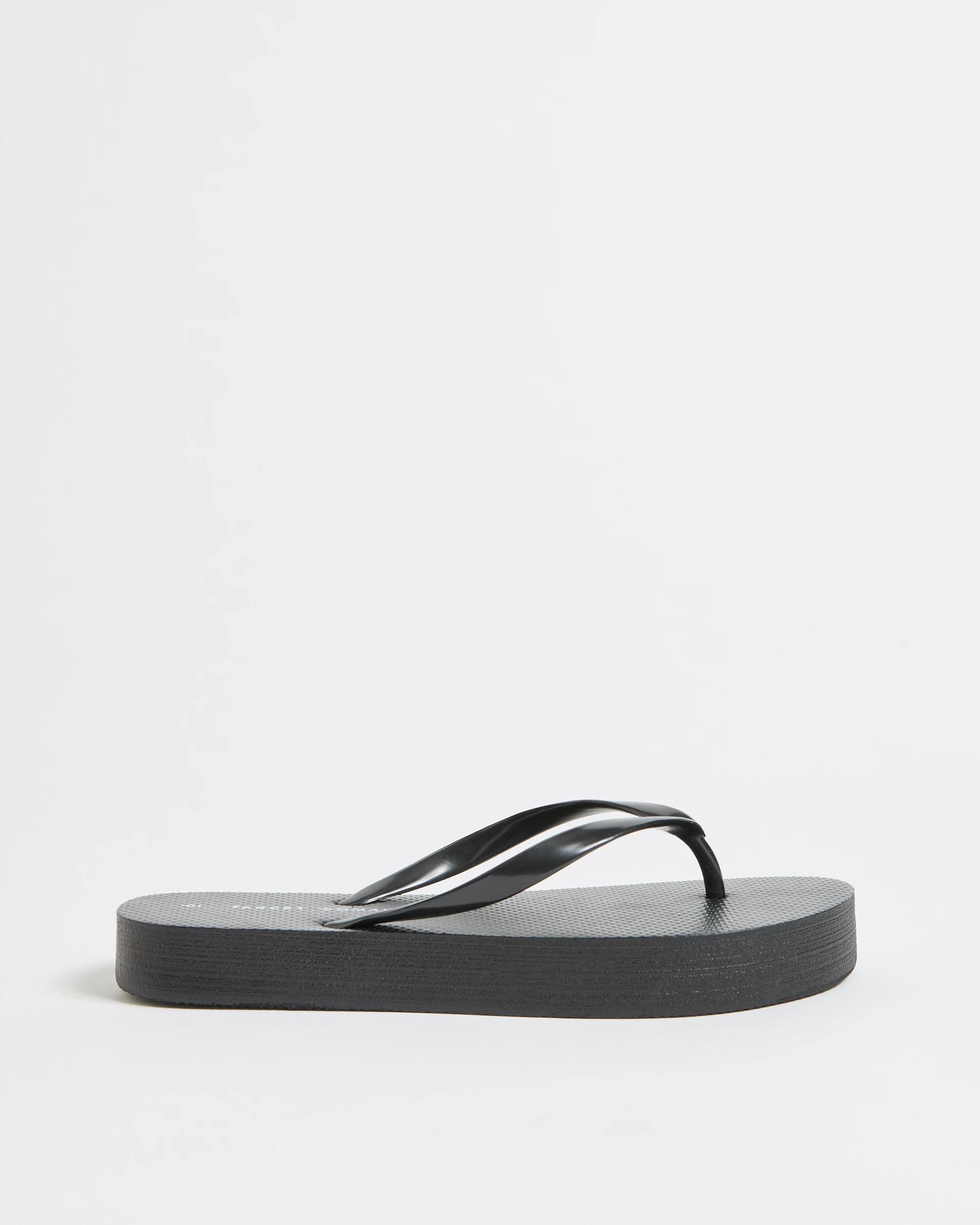 1 Target Woman Sarah Square Toe Flatform Thongs BLACK, 1 of 3