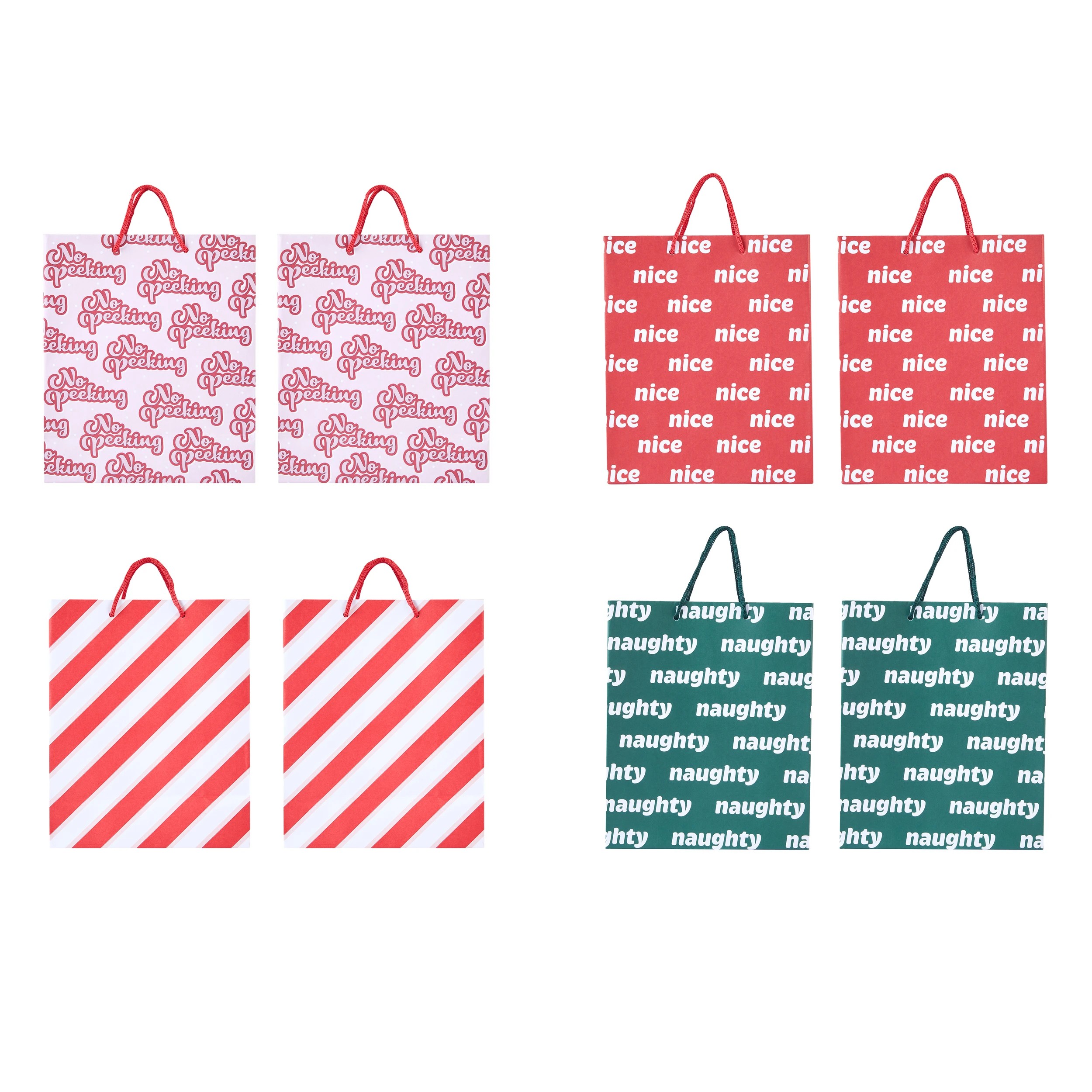 2 4 Pack Christmas Gift Bags - Medium, Assorted, 2 of 6