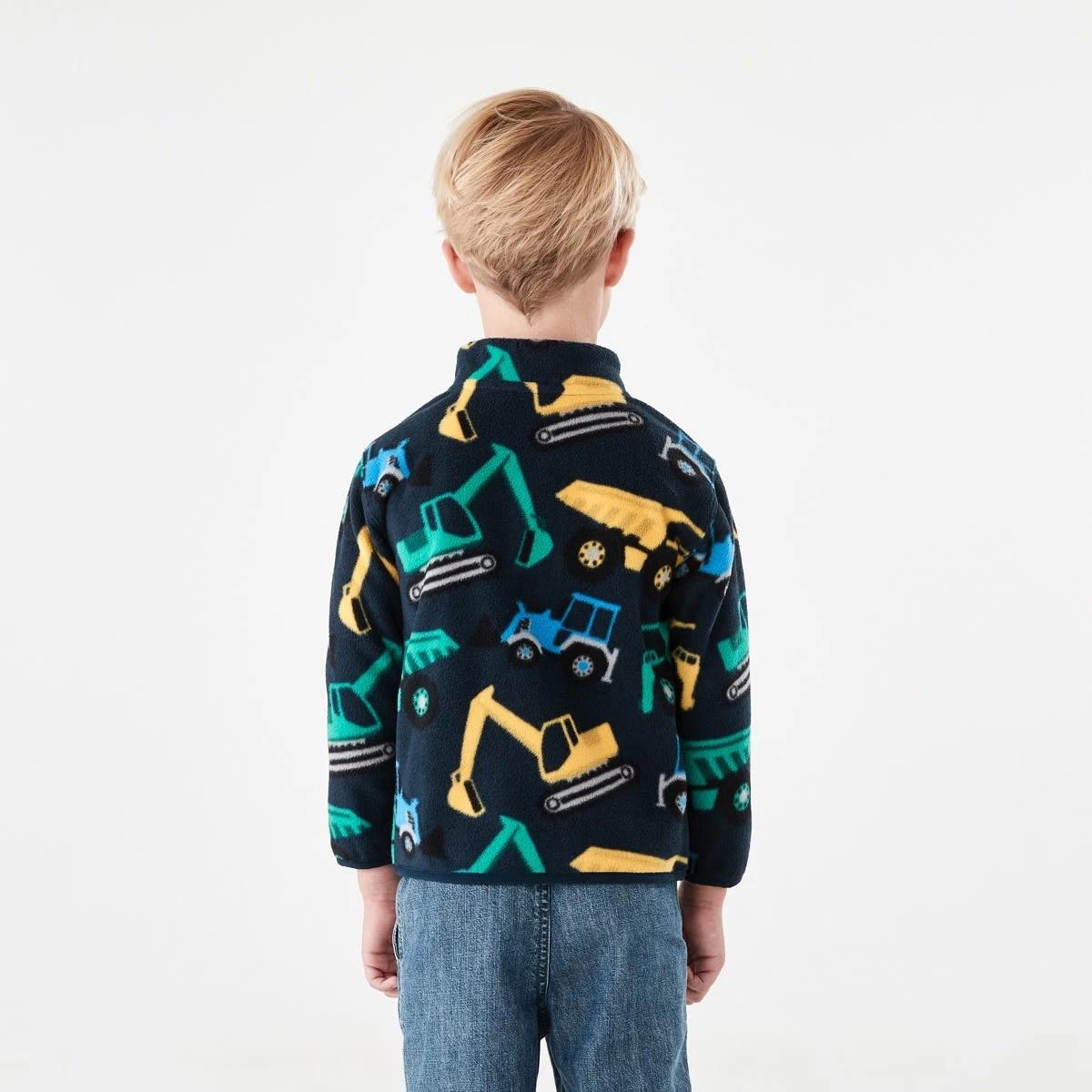 3 Fleece Zip Through Sweatshirt Blu Diggin, 3 of 10