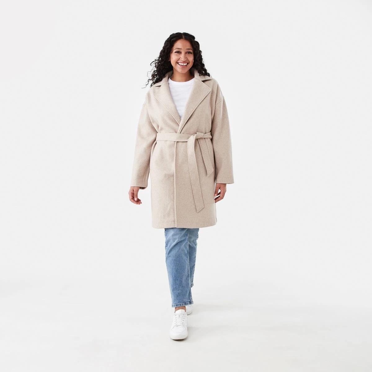 9 Oversized Coat with Belt Loml Marle, 9 of 9