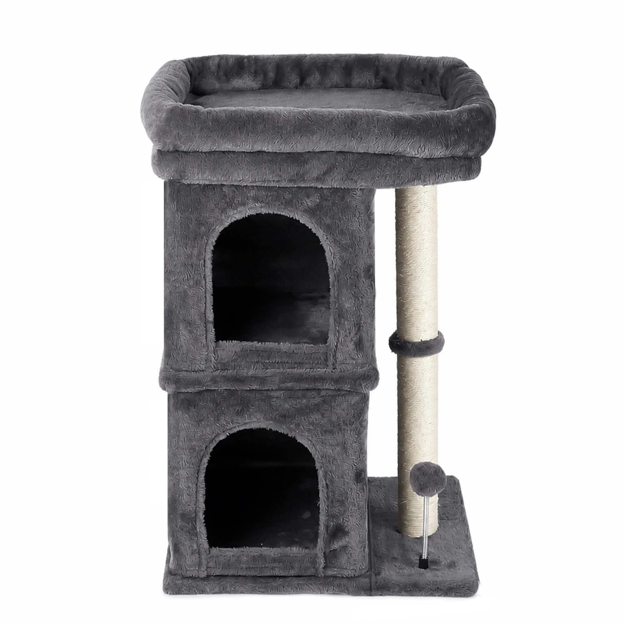 1 Pawz Cat Tree Cat Tower Top Perch Sisal Post E1 Particle Board - Grey - Grey, 1 of 8