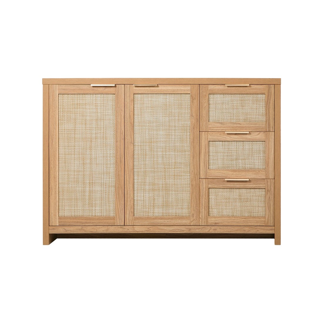 7 Oikiture Rattan Buffet Sideboard Storage Cabinet 3 Drawers - Natural, 7 of 10