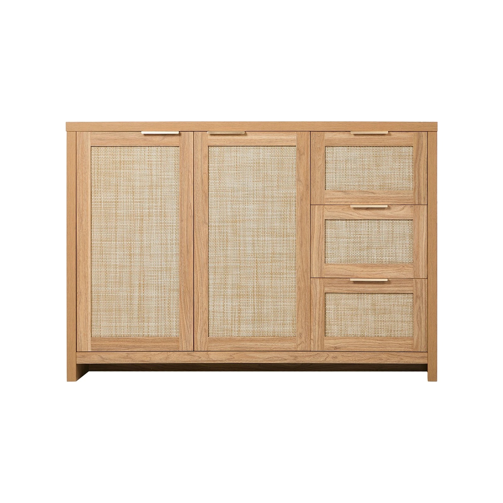 7 Oikiture Rattan Buffet Sideboard Storage Cabinet 3 Drawers - Natural, 7 of 10