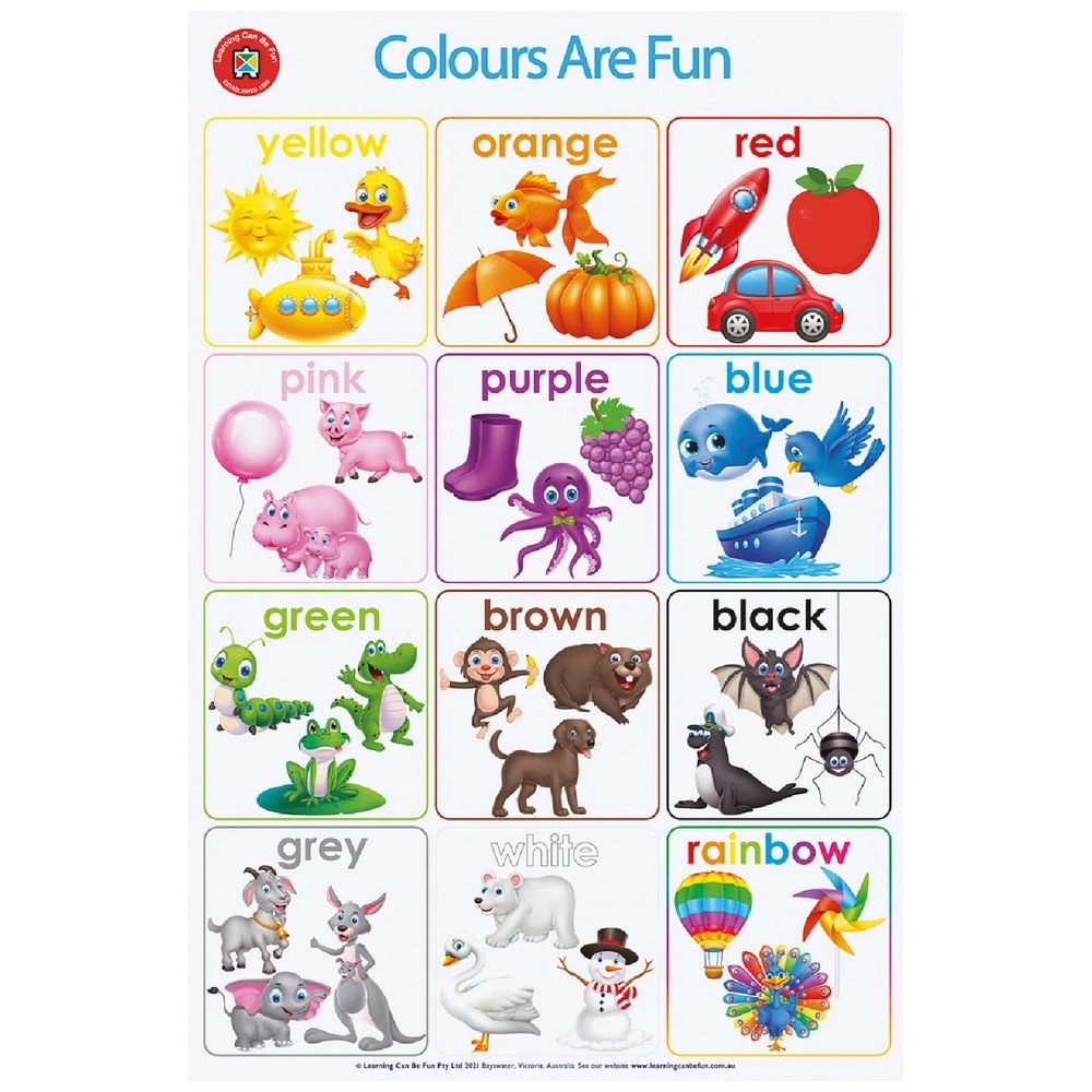 1 Learning Can Be Fun Colours Are Fun Double Sided Chart, 1 of 3