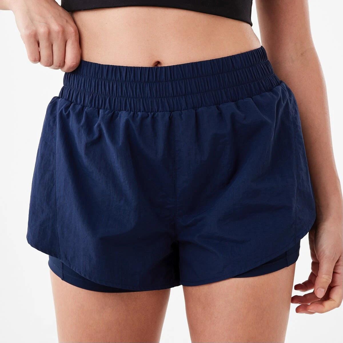 1 Active Womens Retro Running Shorts Deep Blu, 1 of 6
