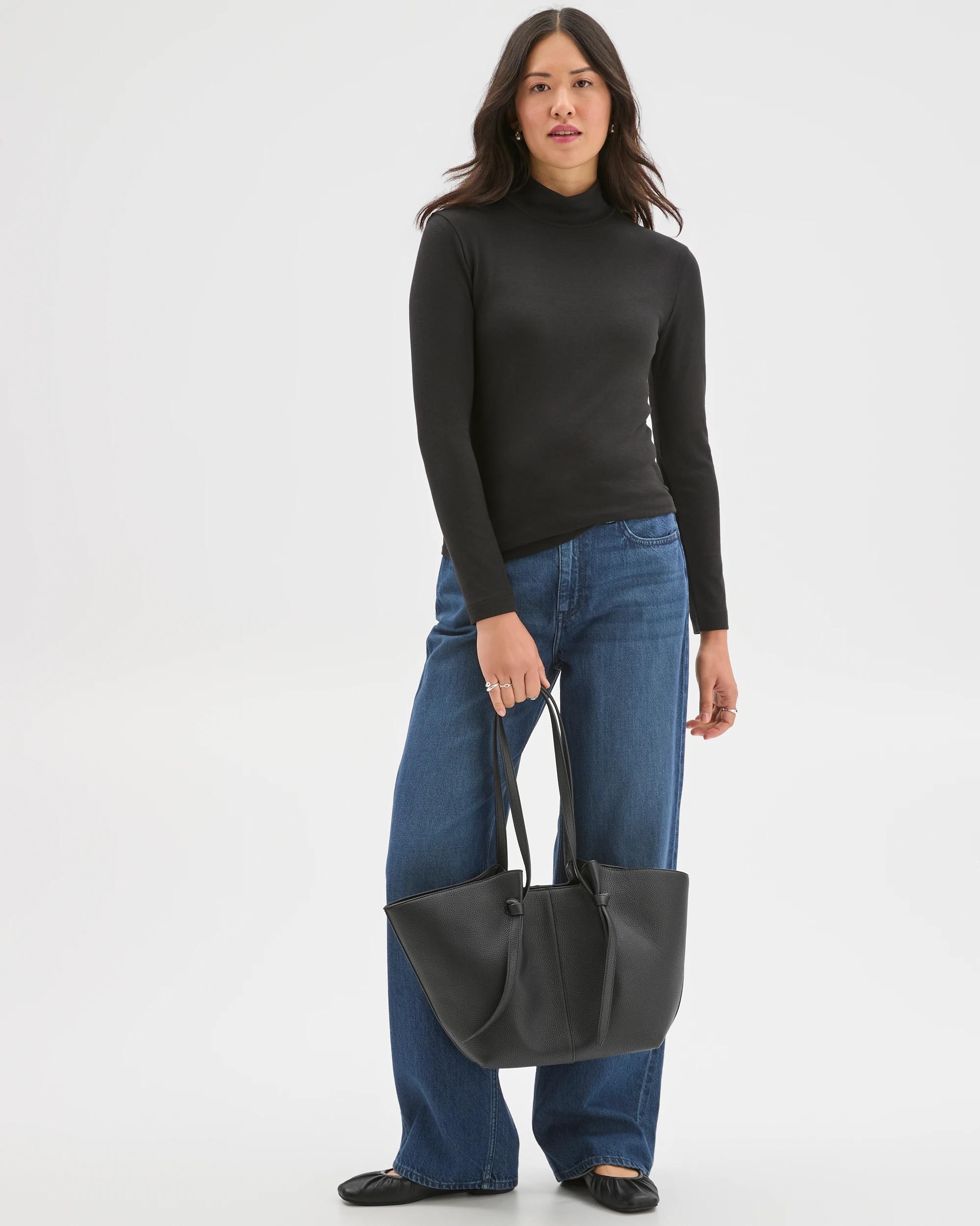 1 Target Woman Soft Touch Long Sleeve Skivvy Top BLACK, 1 of 8