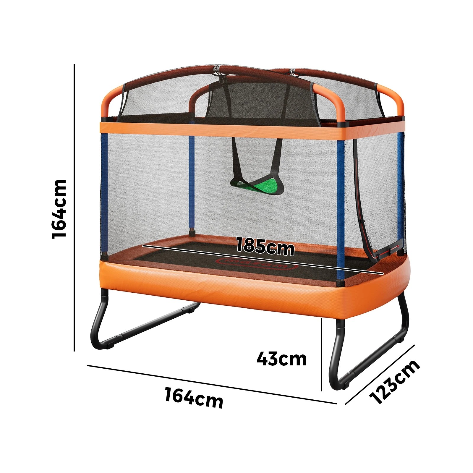 2 Mazam 6FT Kids Trampoline with Swing Bar Rectangular - Multi, 2 of 9