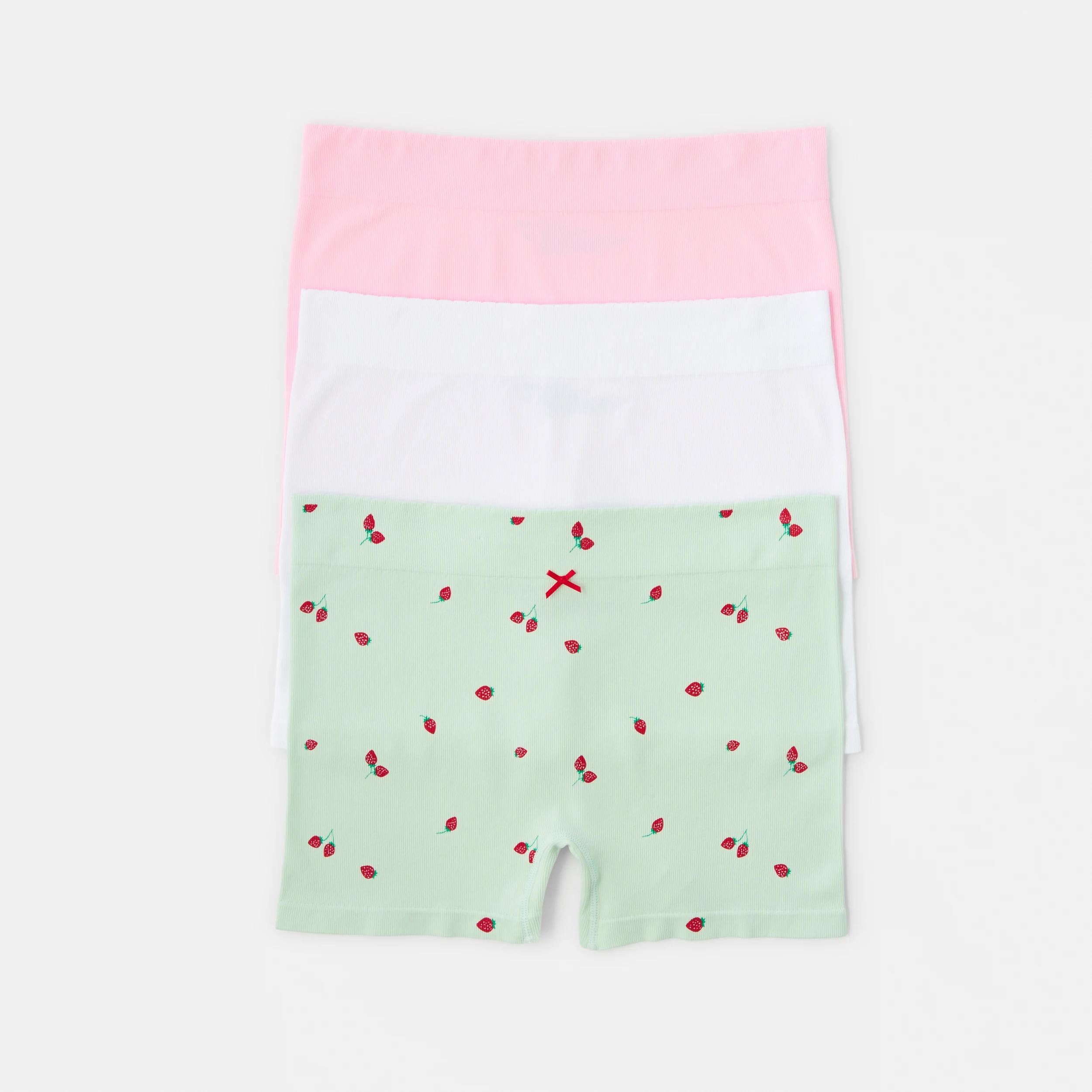 1 3 Pack Seamfree Rib Boyleg Shorties BERRY, WHITE, PINK LADY, 1 of 7
