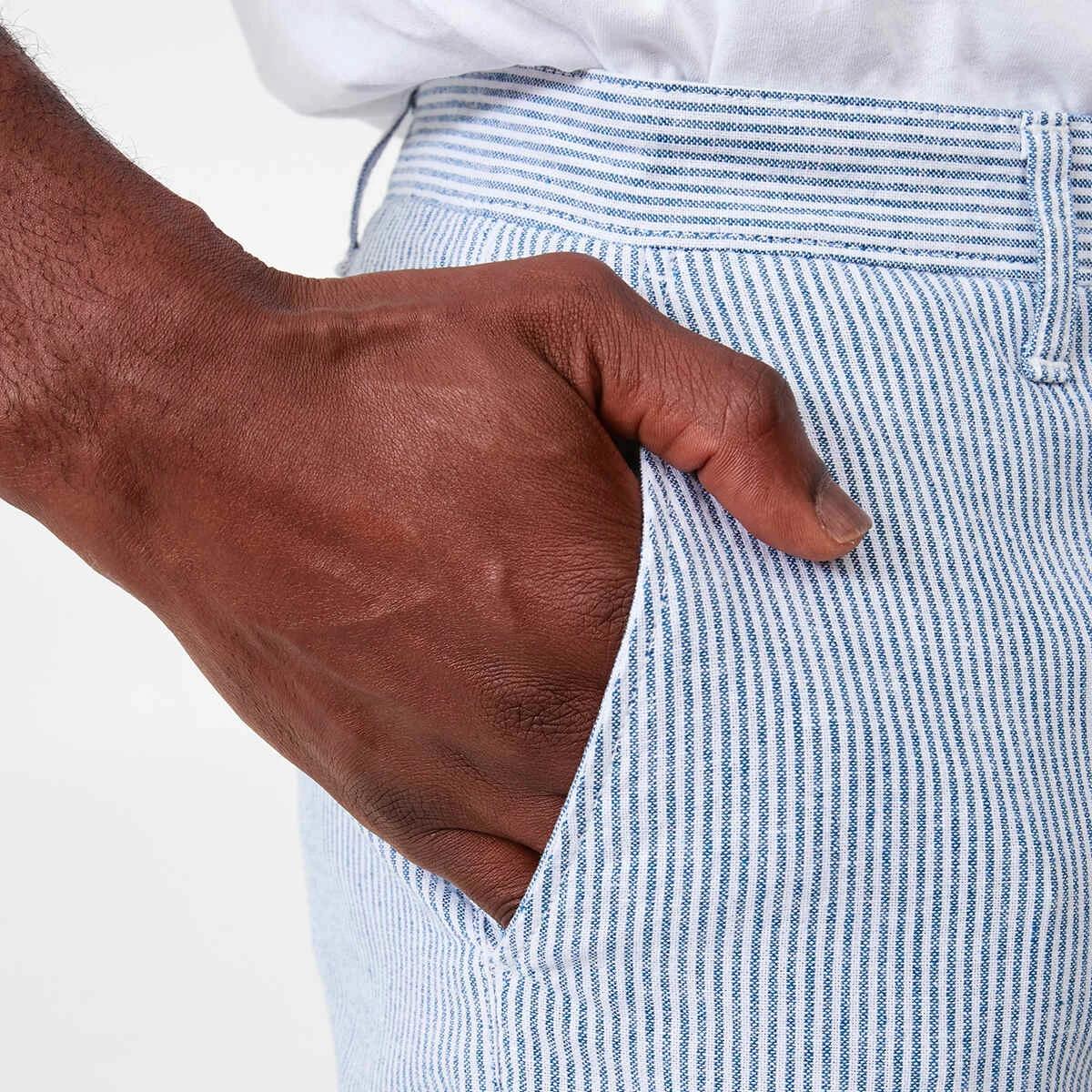 5 Smart Linen Chino Shorts Micro Blue, 5 of 7