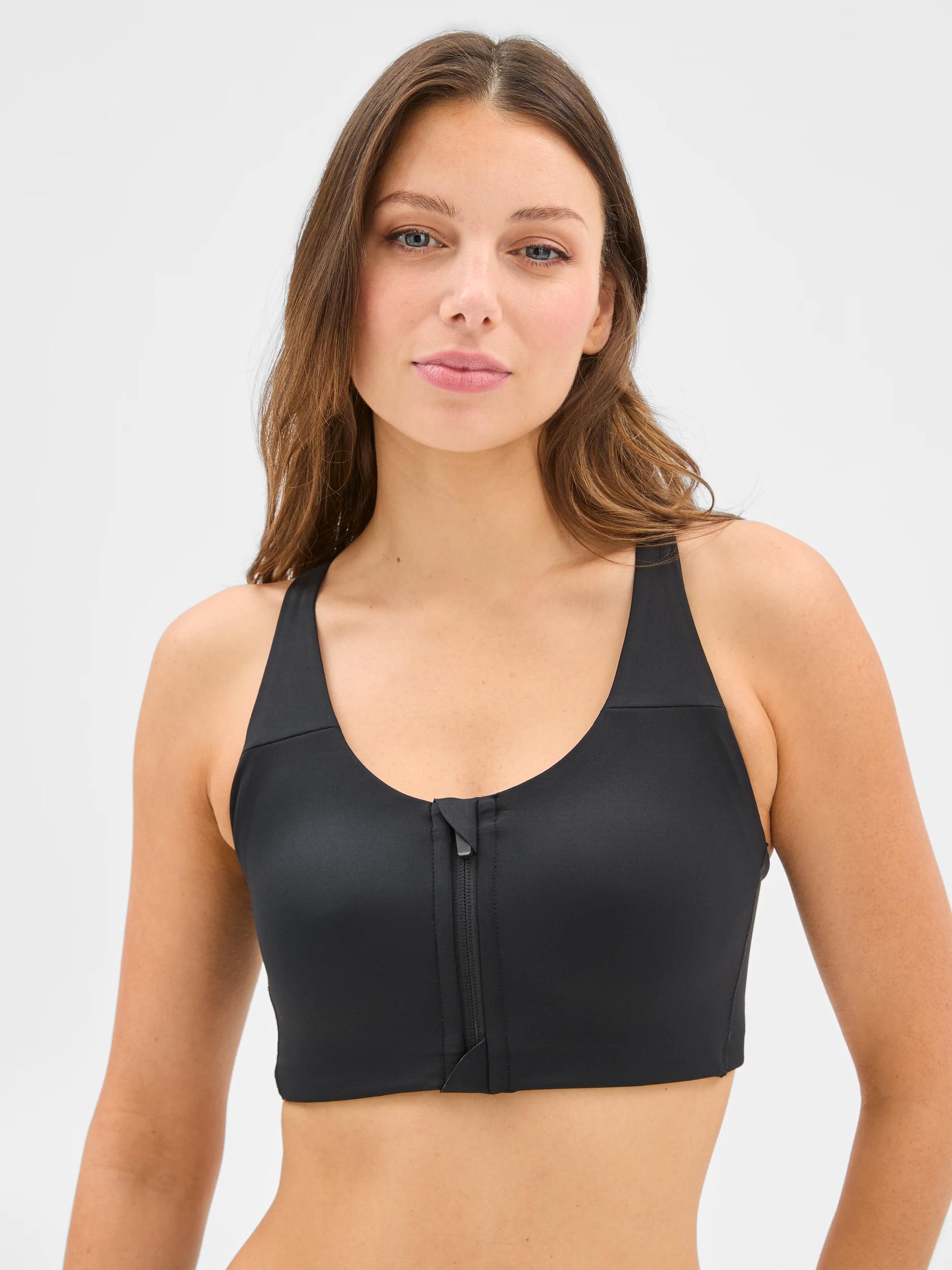 1 Target Active High Impact Zip Front Sports Crop Bra - Zara BLACK, 1 of 4