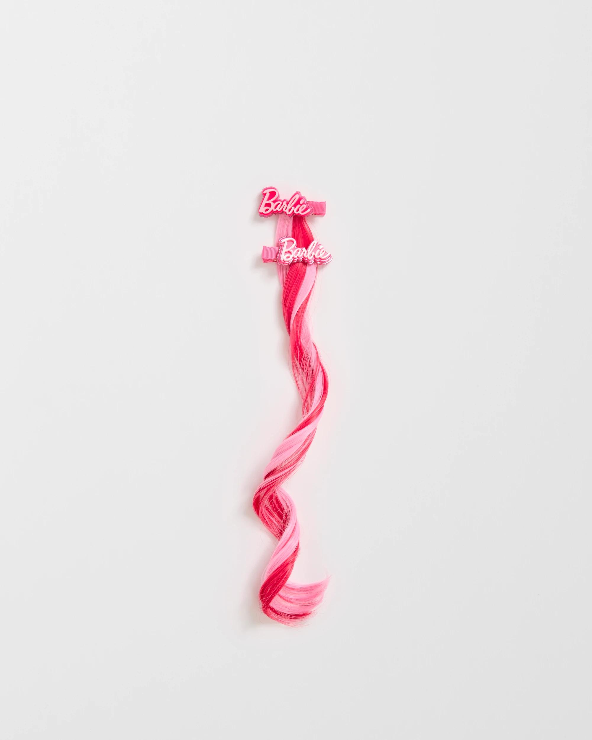 1 Barbie 2 Pack Faux Hair Clips PINK, 1 of 3