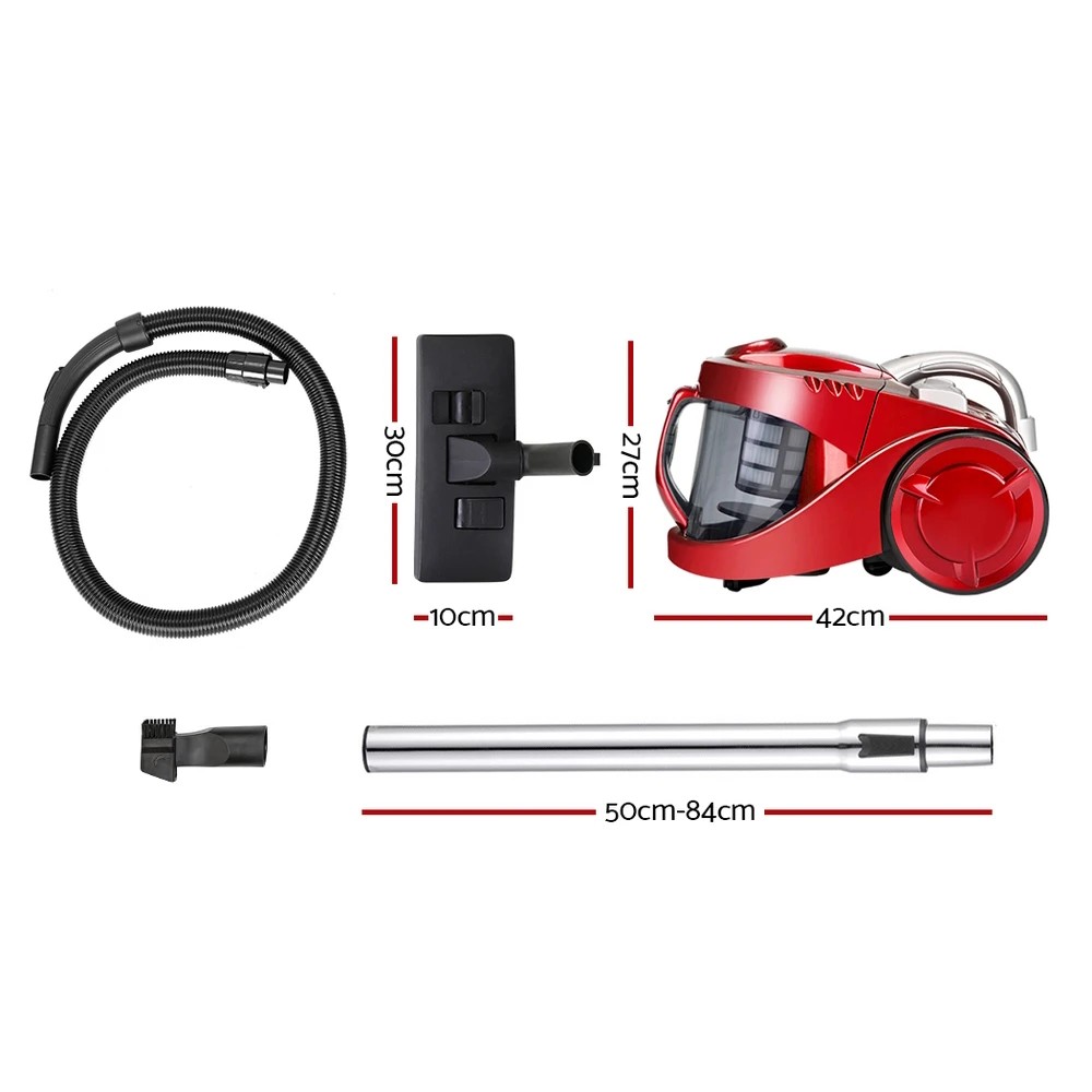 2 Devanti 2200W Multi-cyclonic Bagless Vacuum Cleaner Pet Hair - Red, 2 of 7