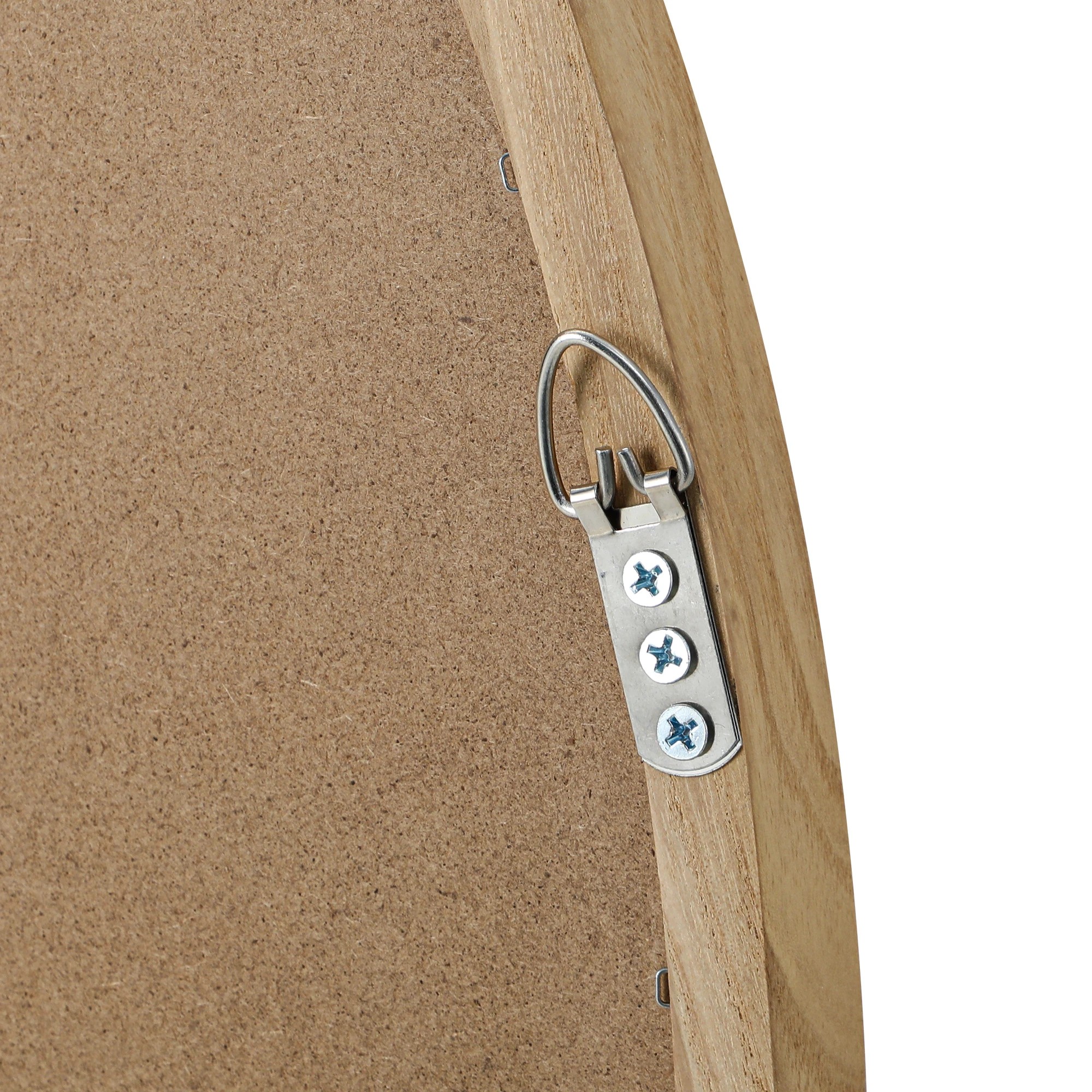 9 Oikiture Wall Mirrors Round Makeup Mirror Vanity Home Decor 50cm Wooden
 - Natural, 9 of 9