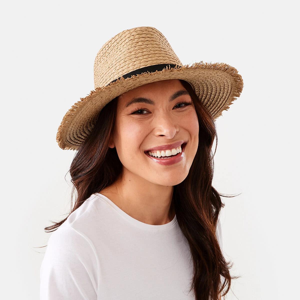 4 Fray Edge Fedora Hat Natural, 4 of 4