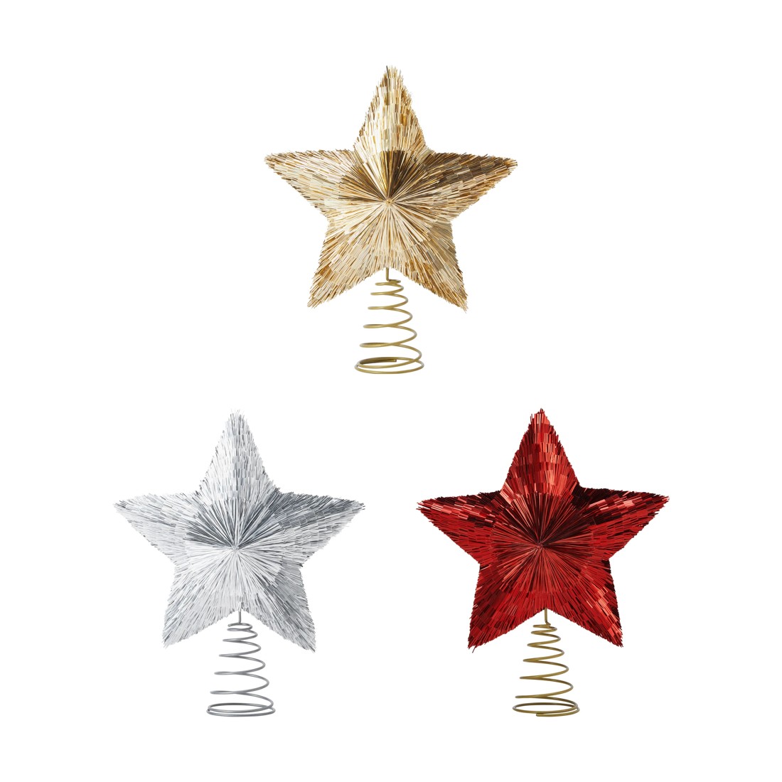 1 Tinsel Star Tree Topper - Assorted, 1 of 5