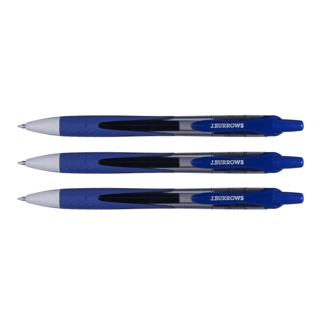 4 J.Burrows Retractable Gel Pens Blue 3 Pack, 4 of 4