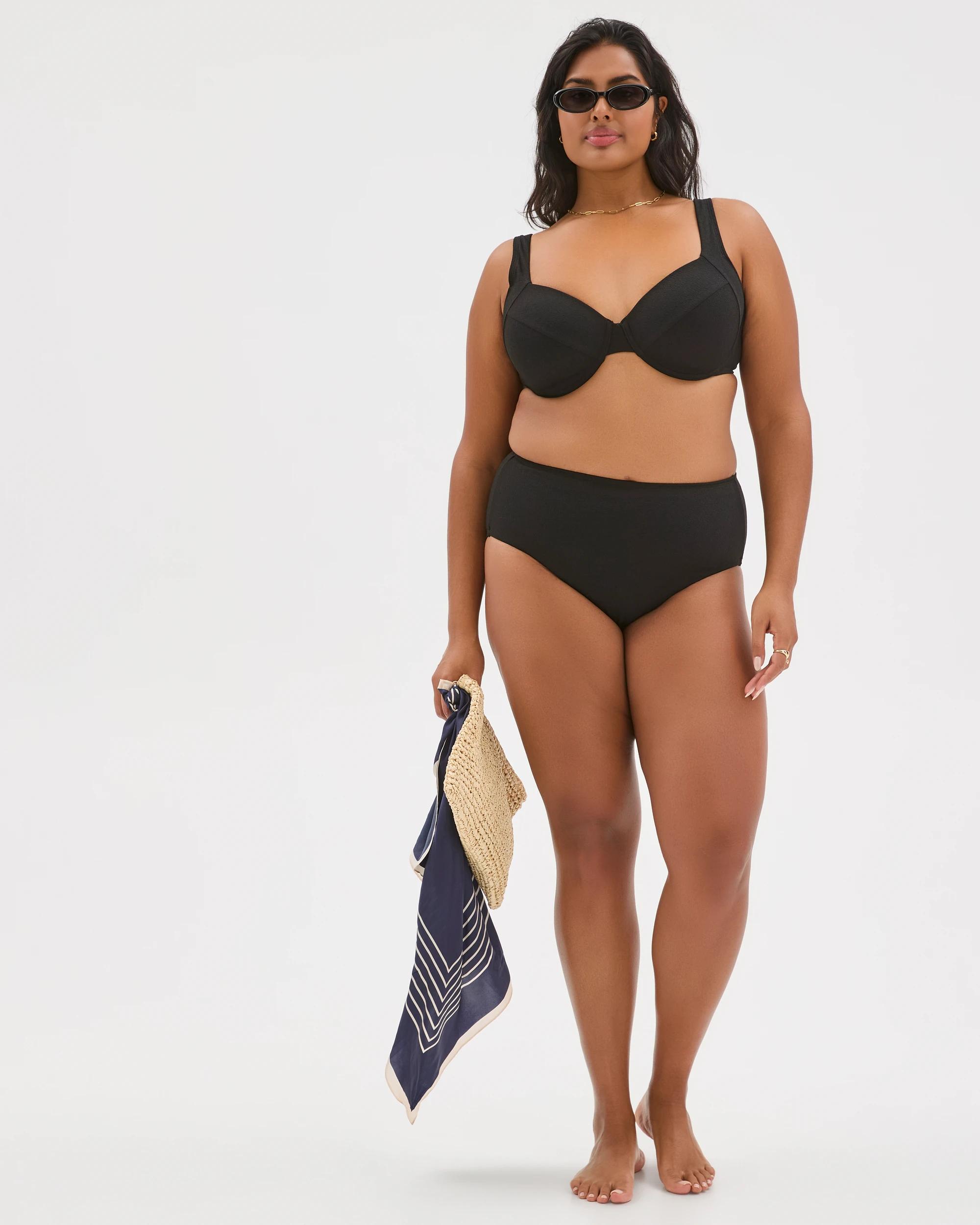 6 Target Woman Shape Your Body Resort Balconette Soft Textured Swim Bikini Top BLACK, 6 of 9