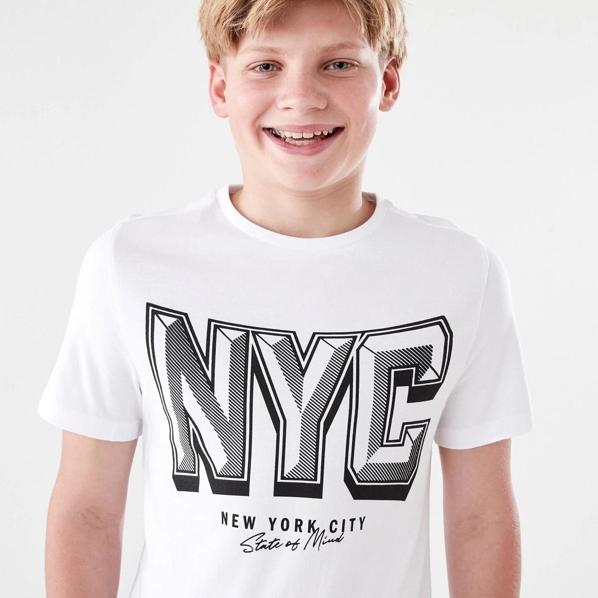 3 Short Sleeve Print T-shirt NYC BEVEL VARSITY WHITE, 3 of 6