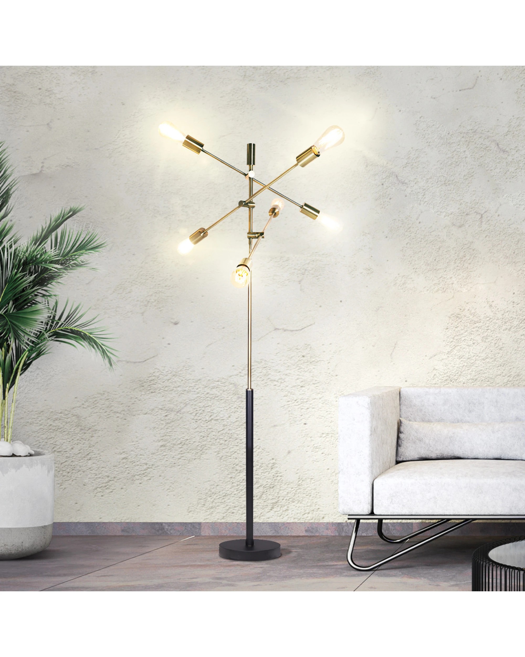 3 Sarantino 6-Light Metal Sputnik Floor Lamp, 3 of 10