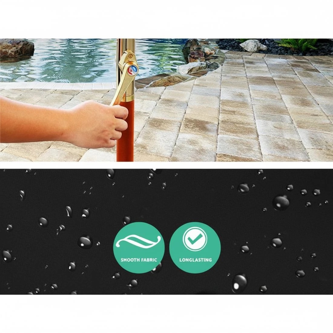 7 Instahut 3m Outdoor Umbrella Pole Umbrellas Beach Garden Sun Stand Patio - Black, 7 of 8