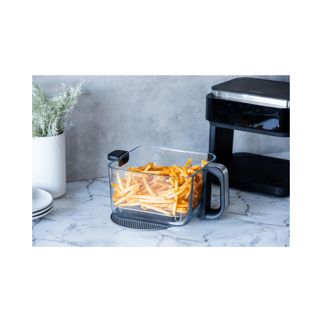 8 Healthy Choice 1200-1400W 6L Touch Controlled Digital Air Fryer with Glass Basket, 8 of 9