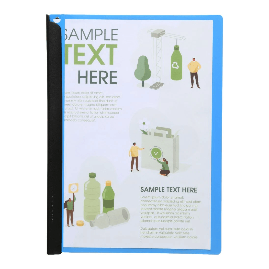 4 J.Burrows A4 Clamp Files 5 Pack Blue, 4 of 4