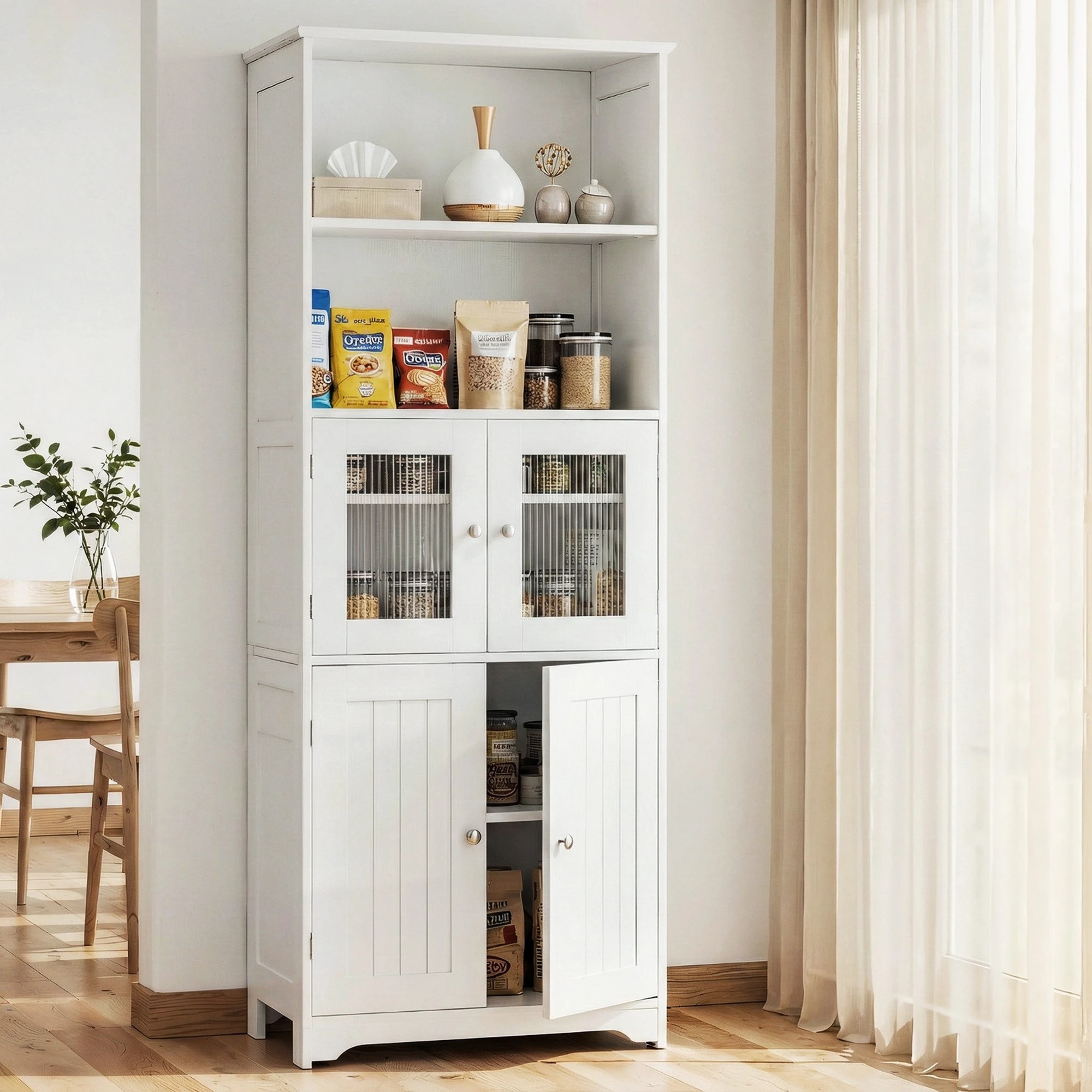 8 Artiss Buffet Sideboard Cabinet Pantry Kitchen Bathroom Storage Cupboard - White, 8 of 8