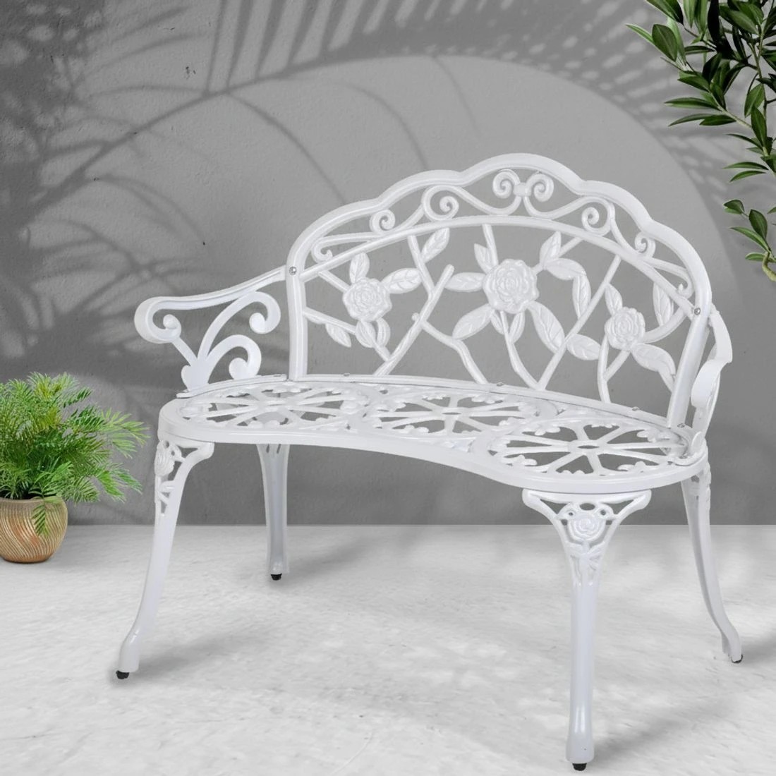 8 Gardeon Outdoor Garden Bench Seat 100cm - White, 8 of 8