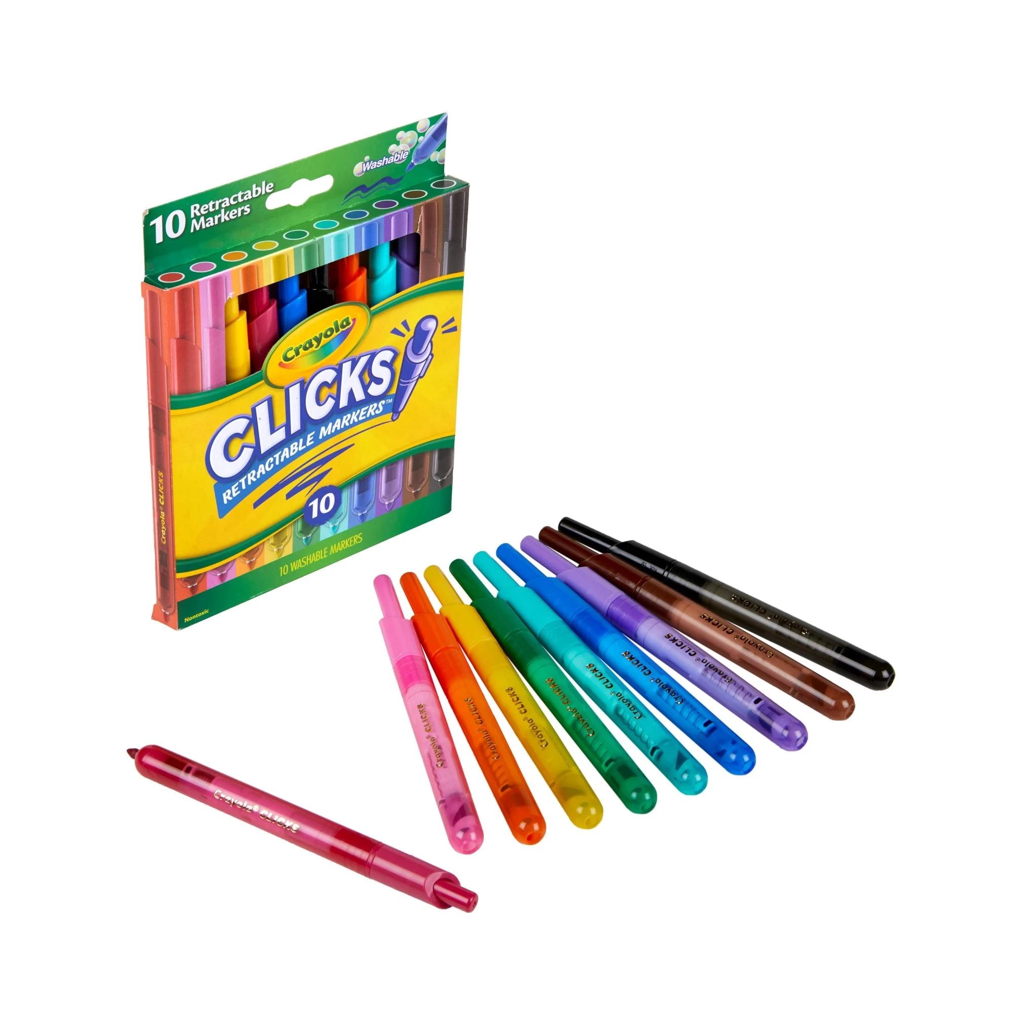 2 Crayola Clicks 10 Pack Retractable Markers - Multi, 2 of 7