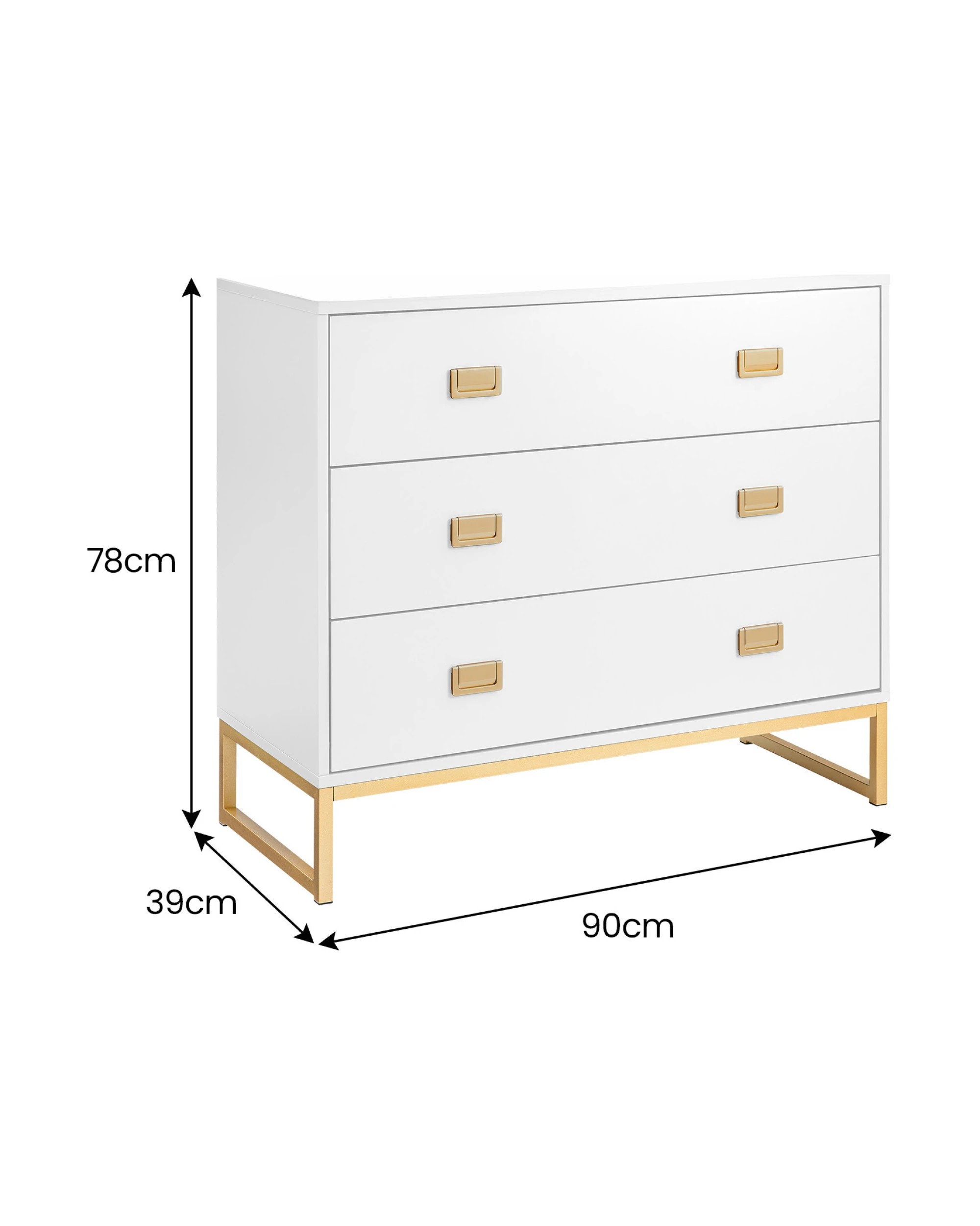4 Sarantino Amara Chest Of Drawers Tallboy Dresser In White Gold, 4 of 8