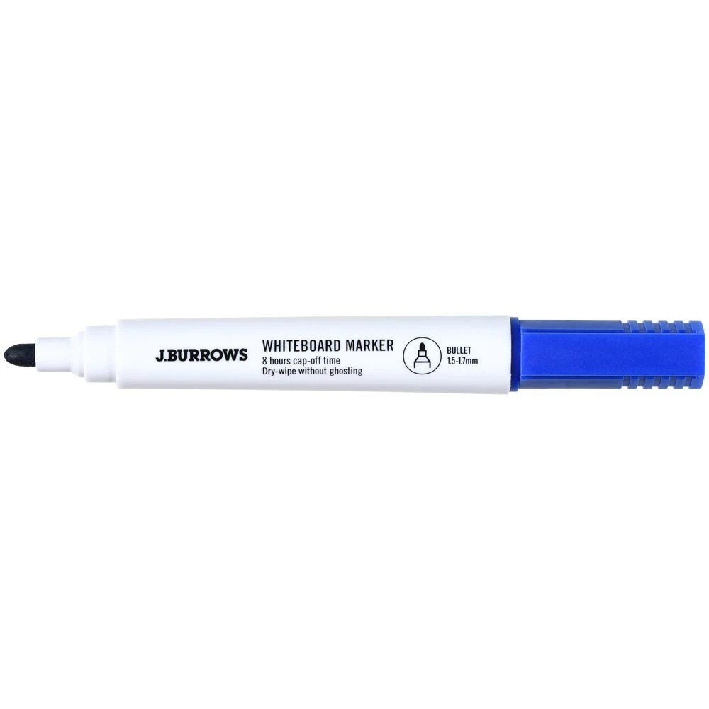 2 J.Burrows Whiteboard Markers Bullet Blue 12 Pack, 2 of 3